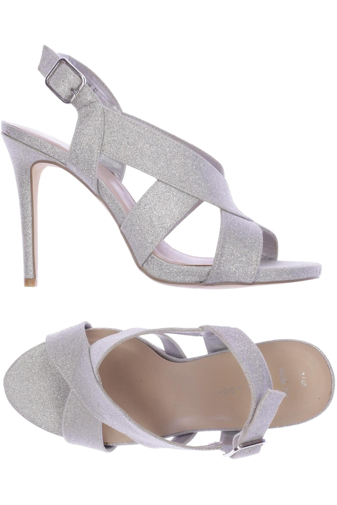 

New Look Damen Sandale, silber, Gr. 40