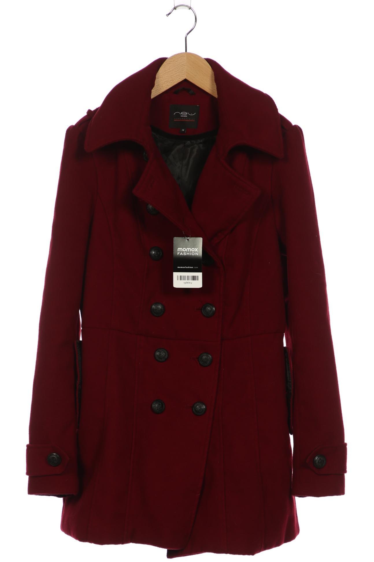 

New Look Damen Mantel, bordeaux, Gr. 42
