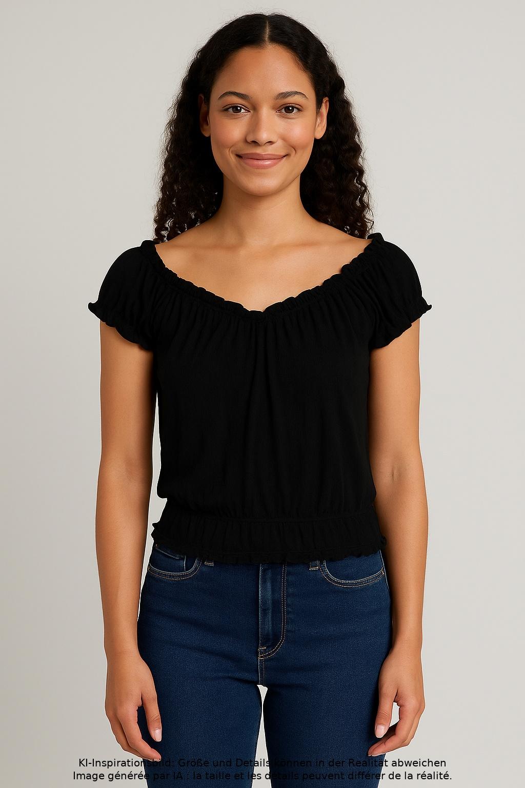 

New Look Petite Damen T-Shirt, schwarz, Gr. 6