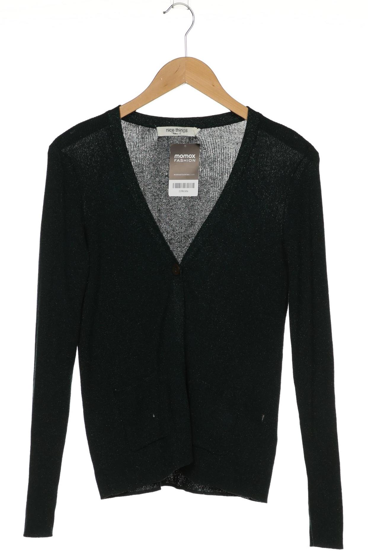 

nice things Damen Strickjacke, grün, Gr. 42