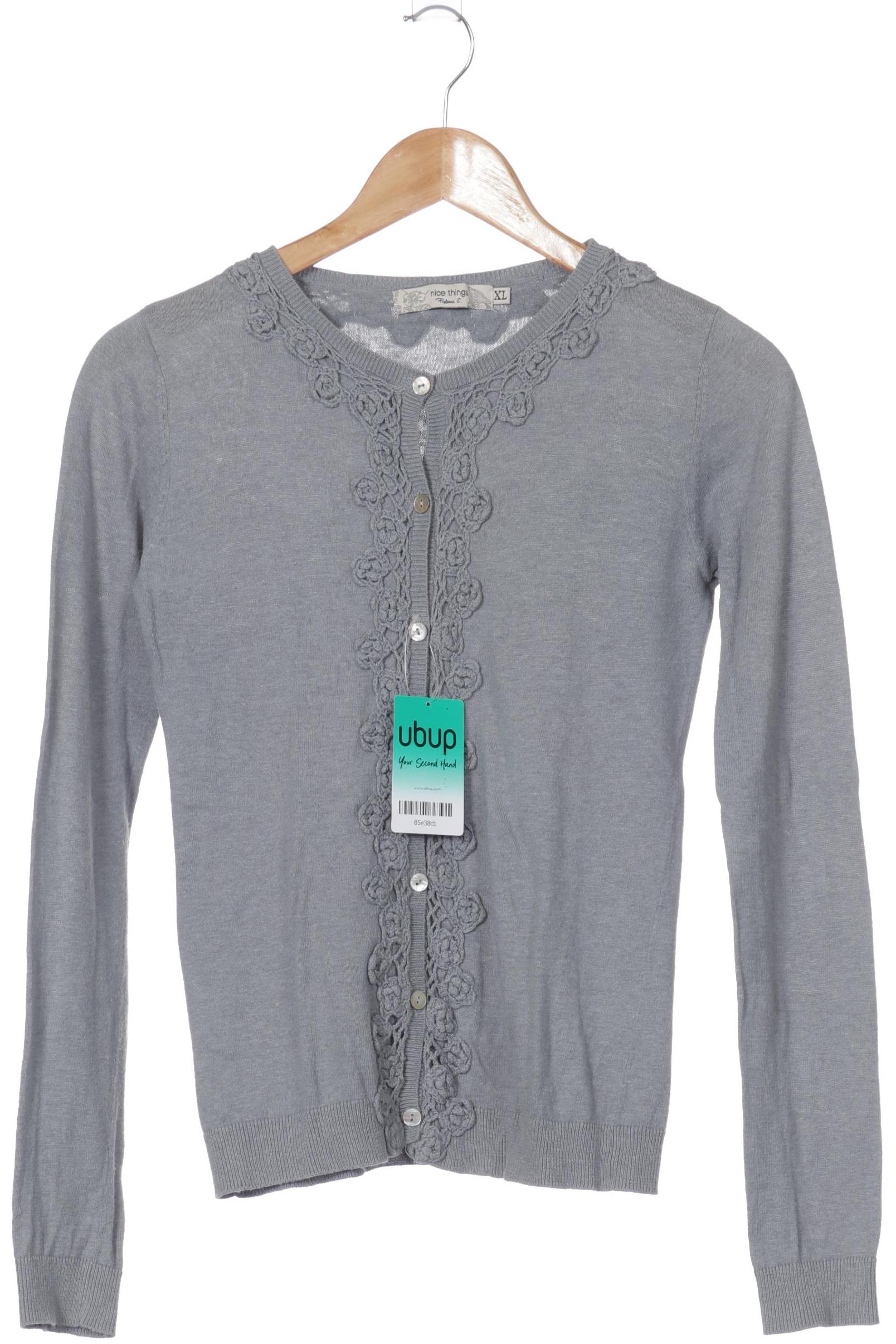 

nice things Damen Strickjacke, blau, Gr. 44