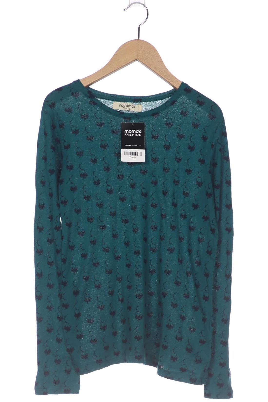 

nice things Damen Langarmshirt, grün, Gr. 38