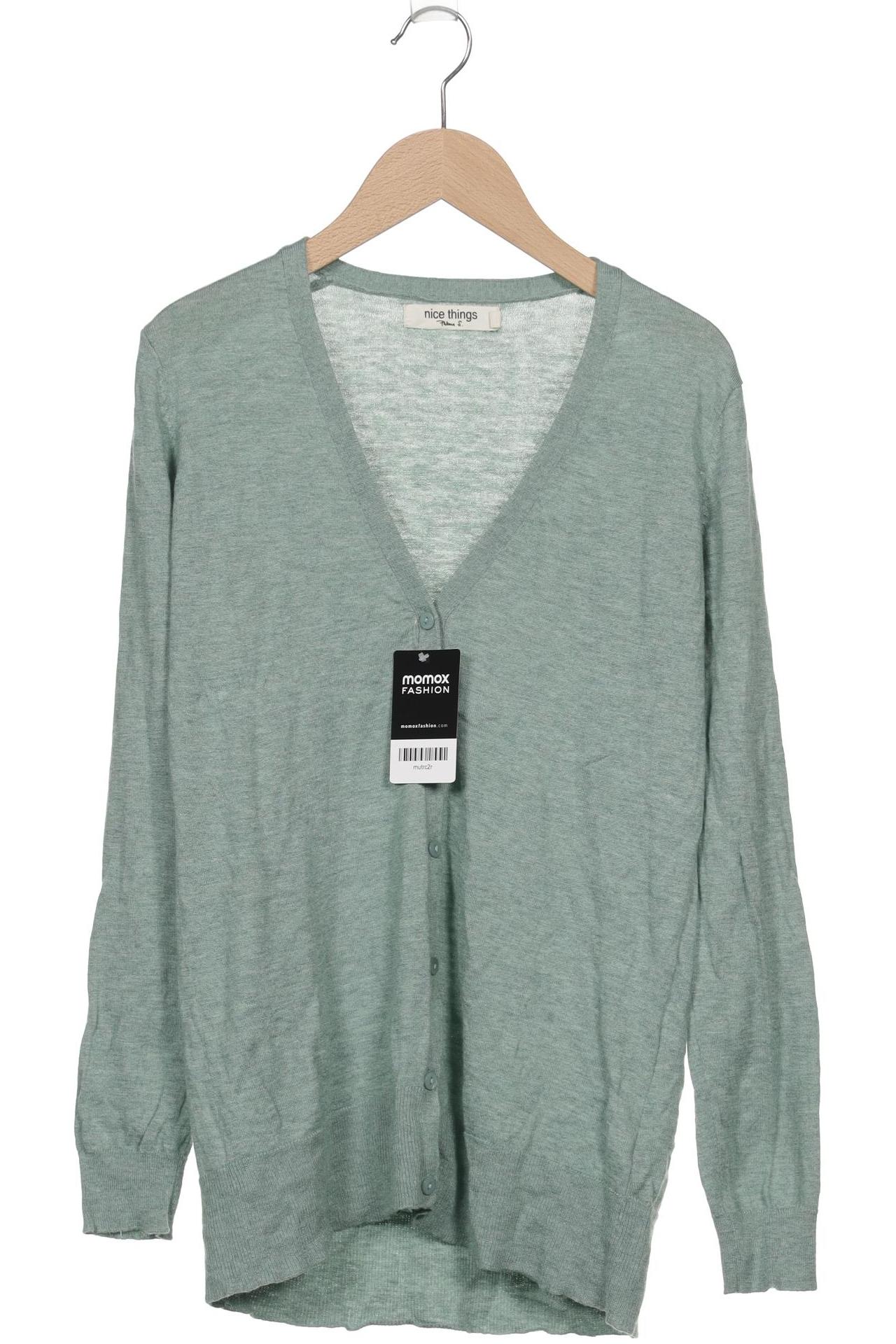 

nice things Damen Strickjacke, hellgrün, Gr. 38