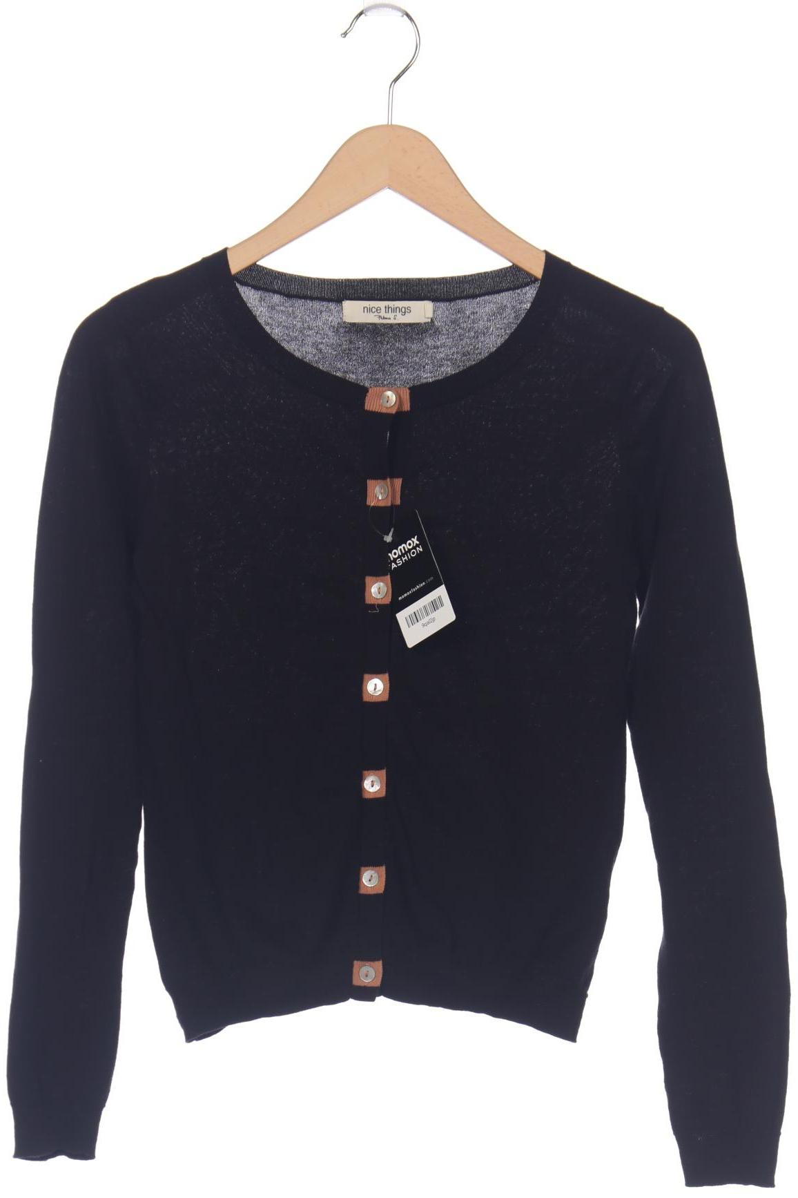 

nice things Damen Strickjacke, schwarz, Gr. 36