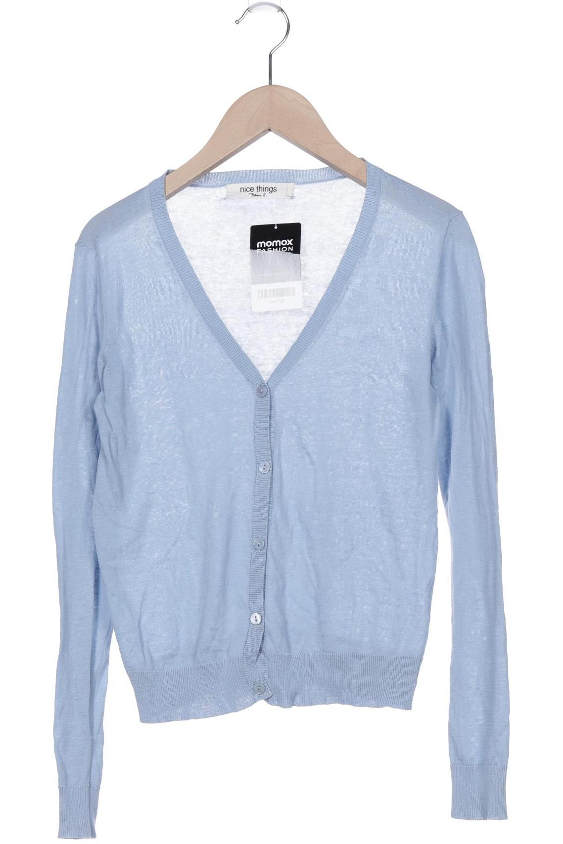 

nice things Damen Strickjacke, blau, Gr. 36