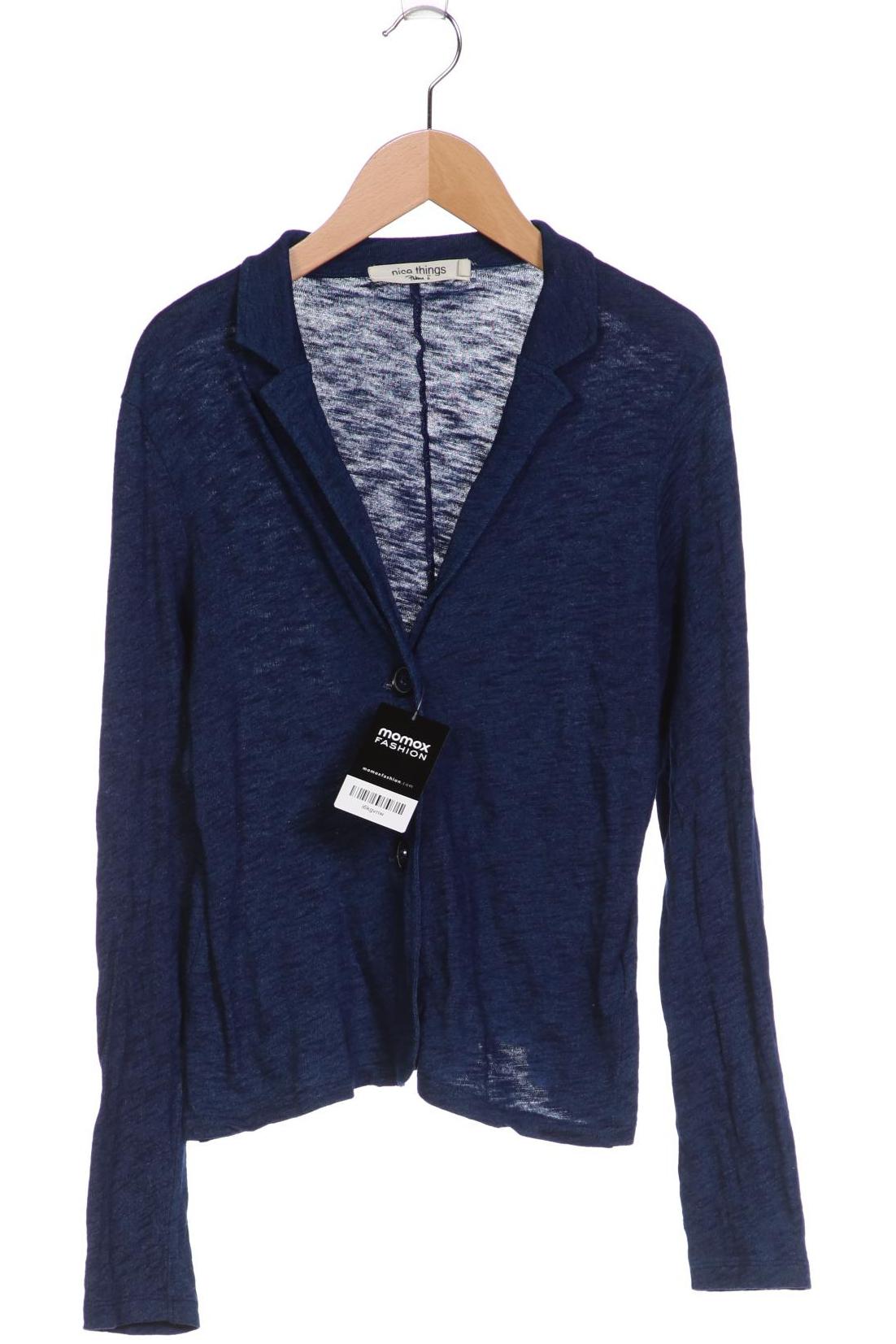 

nice things Damen Strickjacke, marineblau, Gr. 36