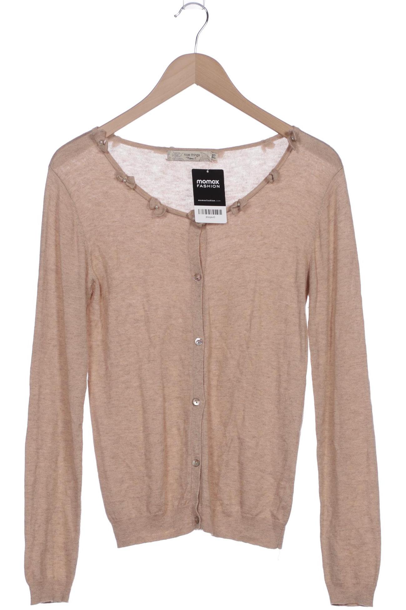 

nice things Damen Strickjacke, beige, Gr. 44