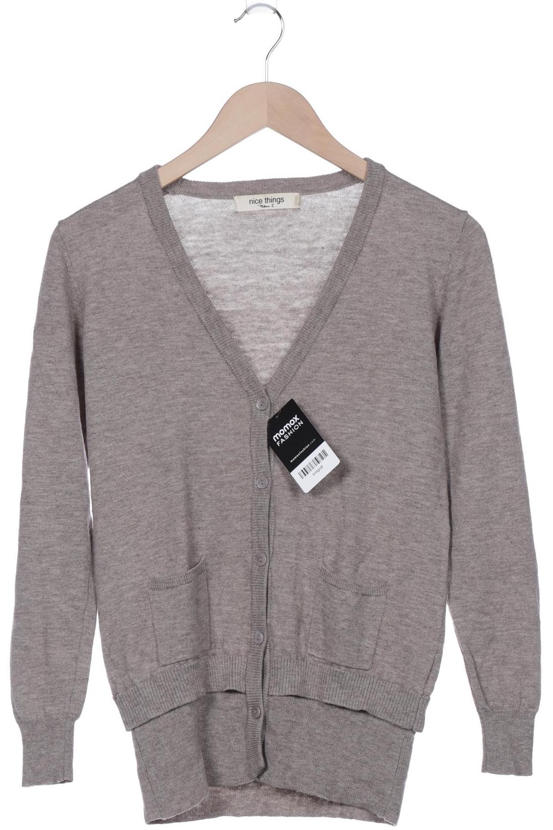 

nice things Damen Strickjacke, braun, Gr. 36