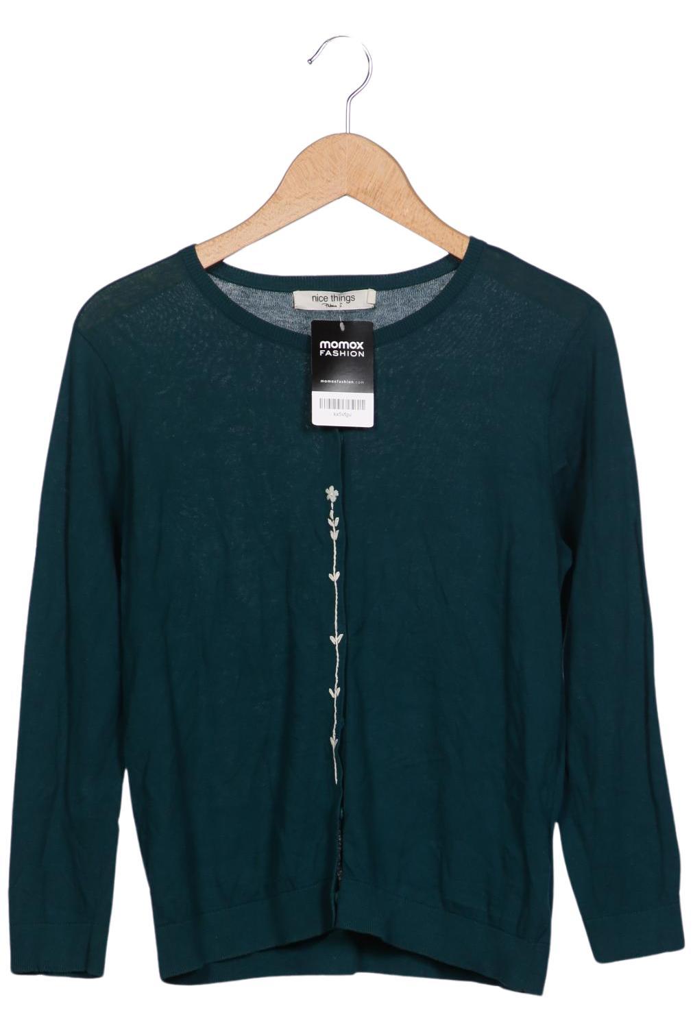 

nice things Damen Strickjacke, grün, Gr. 42