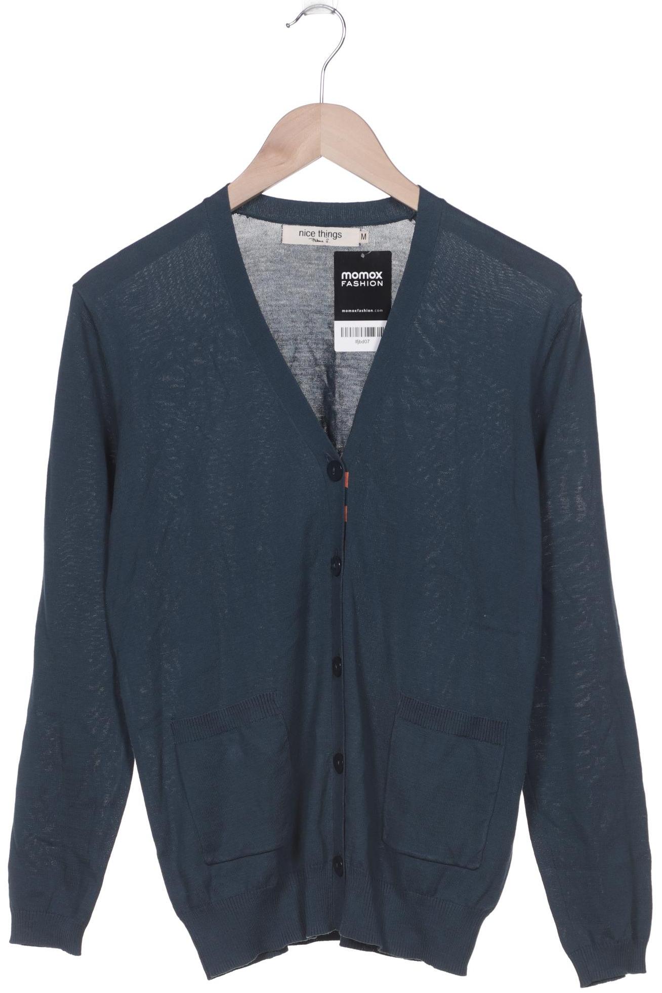 

nice things Damen Strickjacke, blau, Gr. 38