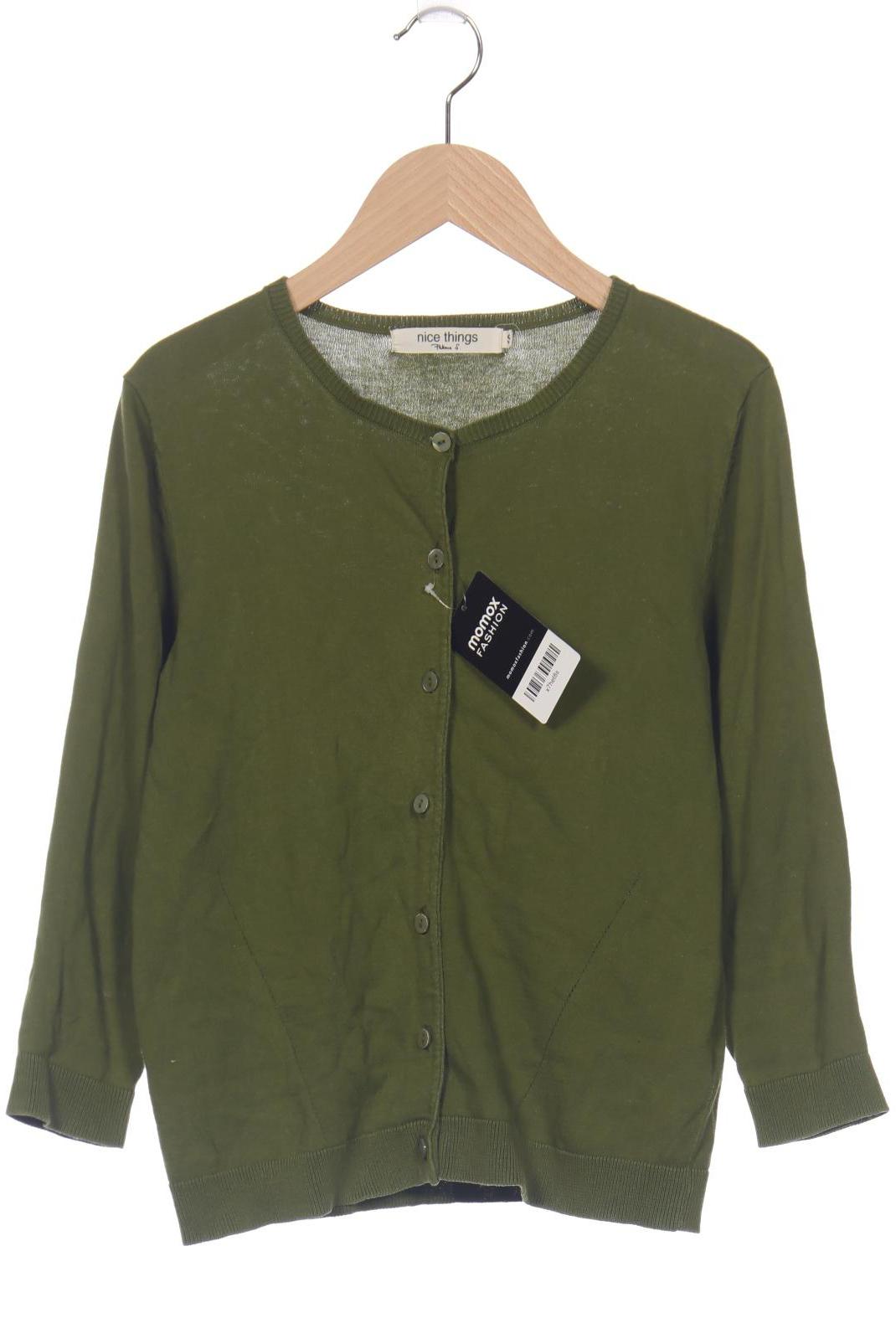 

nice things Damen Strickjacke, grün, Gr. 36