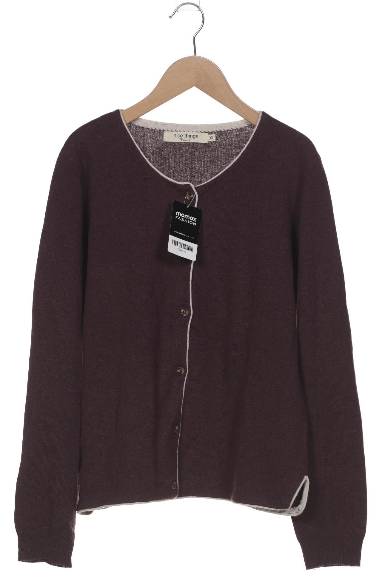 

nice things Damen Strickjacke, bordeaux, Gr. 44