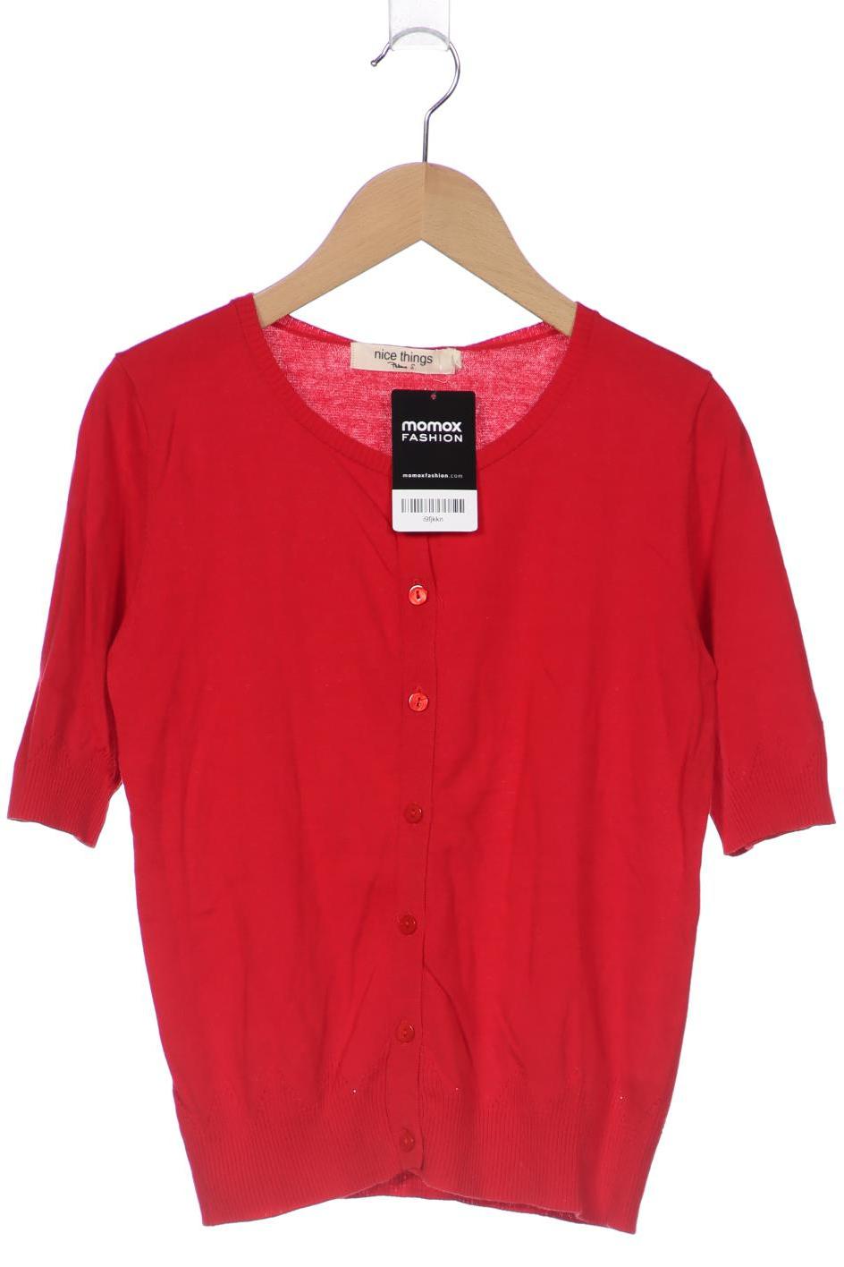 

nice things Damen Strickjacke, rot, Gr. 36