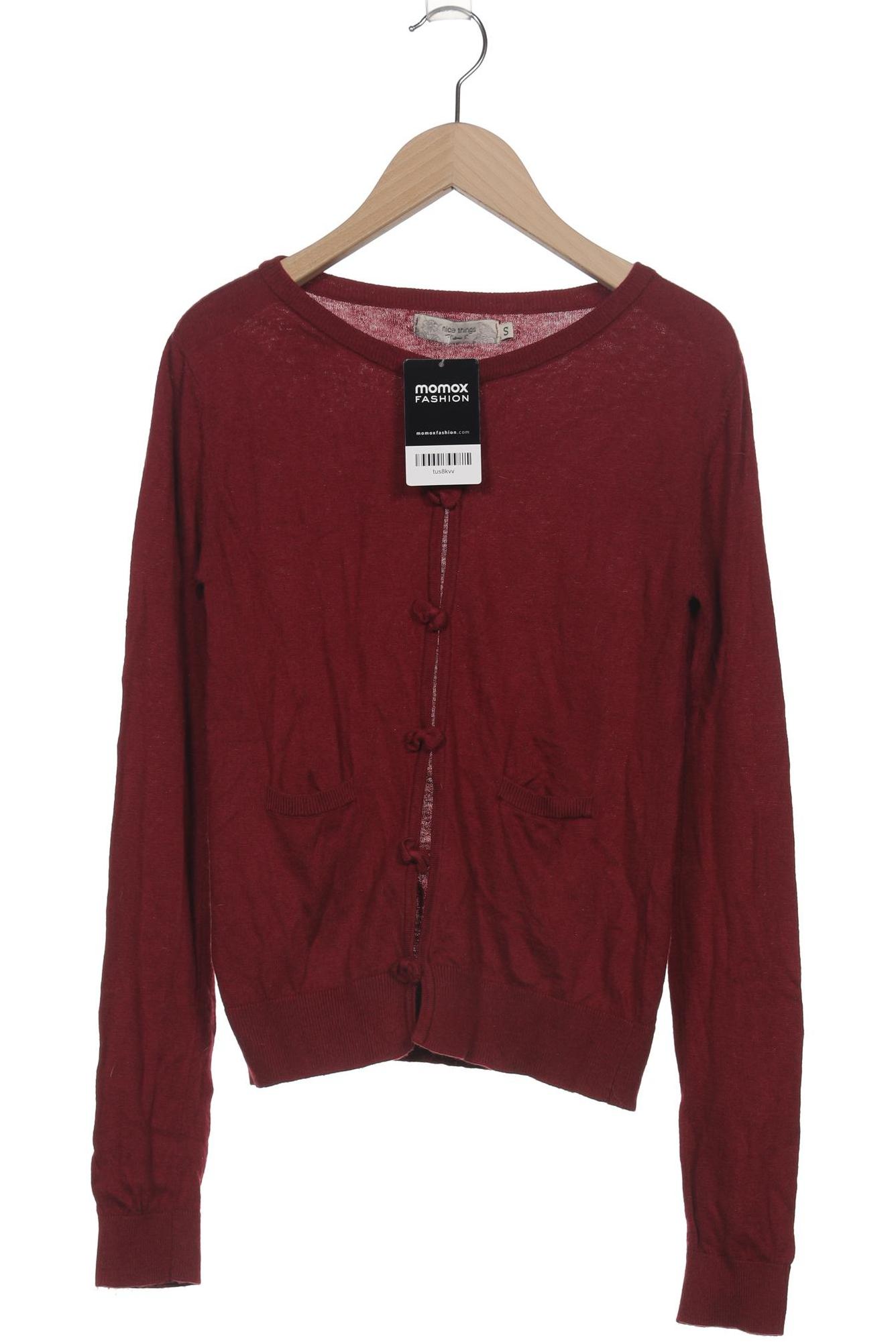 

nice things Damen Strickjacke, bordeaux, Gr. 36