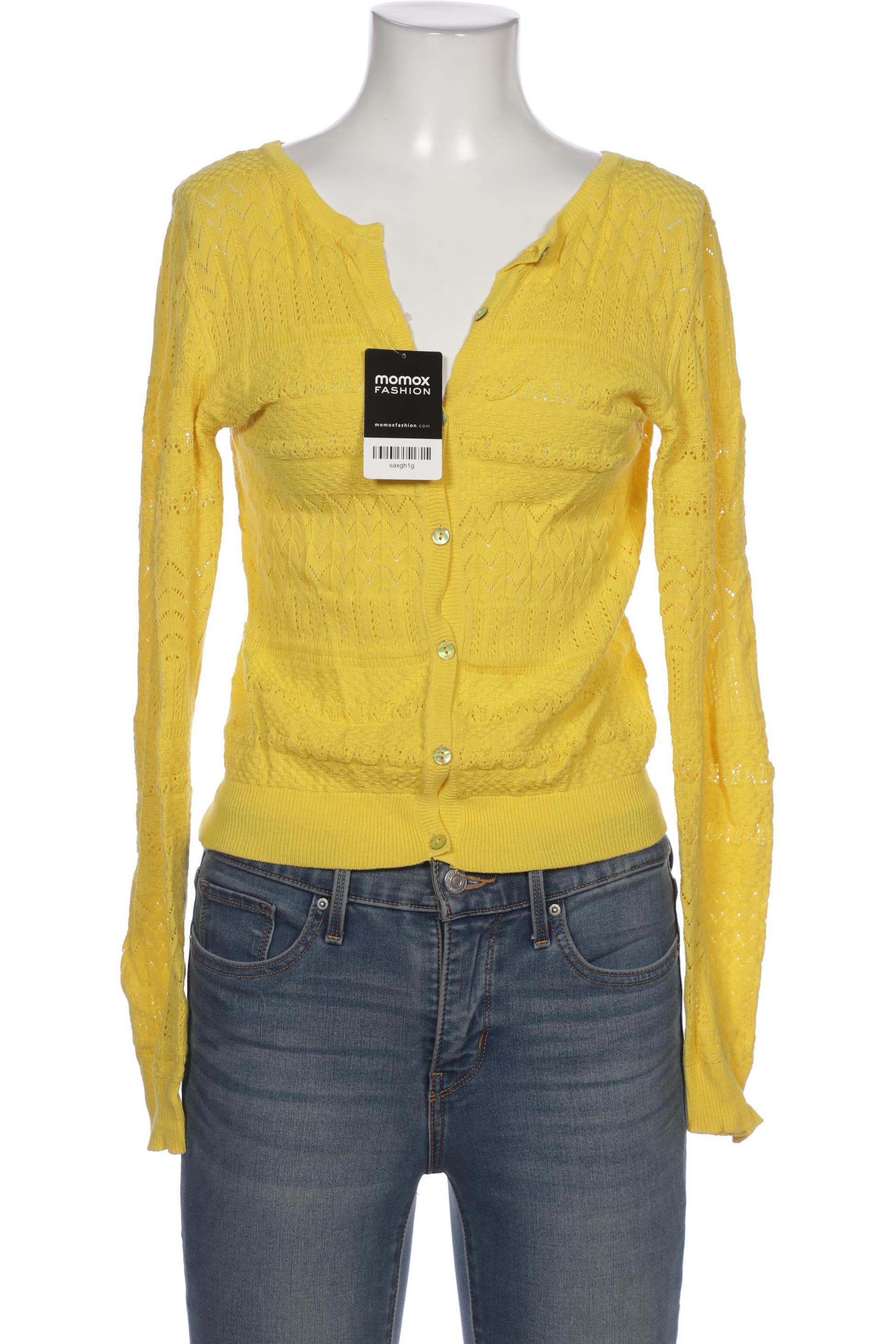 

nice things Damen Strickjacke, gelb, Gr. 36