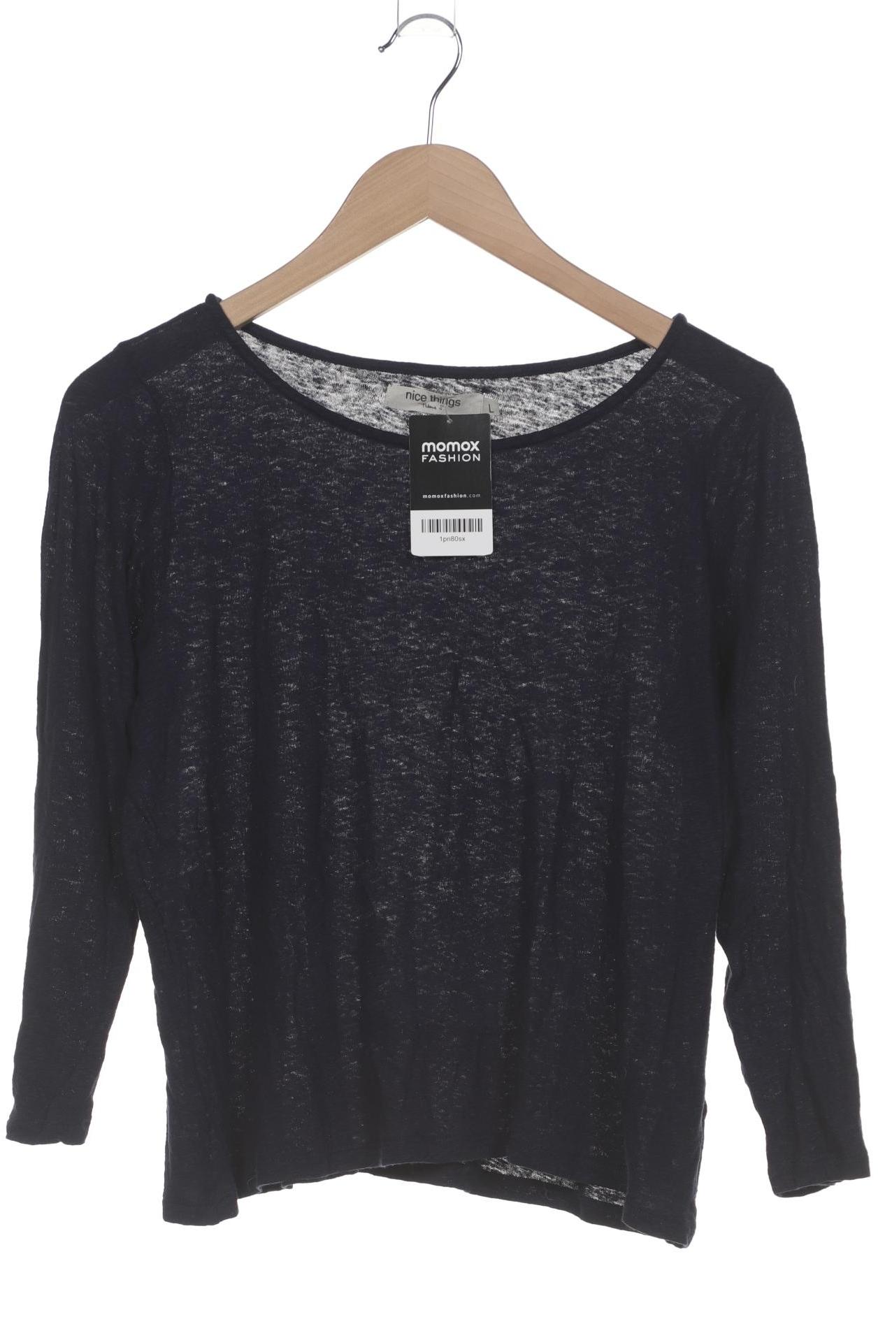 

nice things Damen Langarmshirt, marineblau, Gr. 42