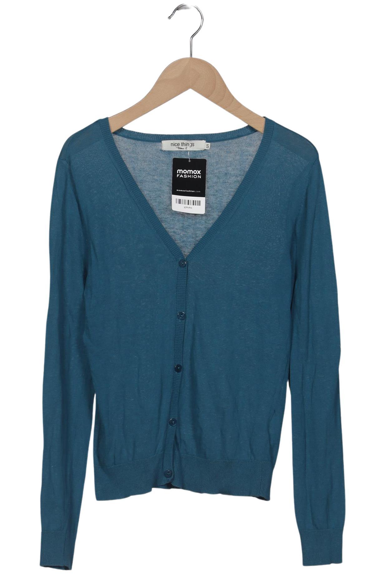 

nice things Damen Strickjacke, türkis, Gr. 36