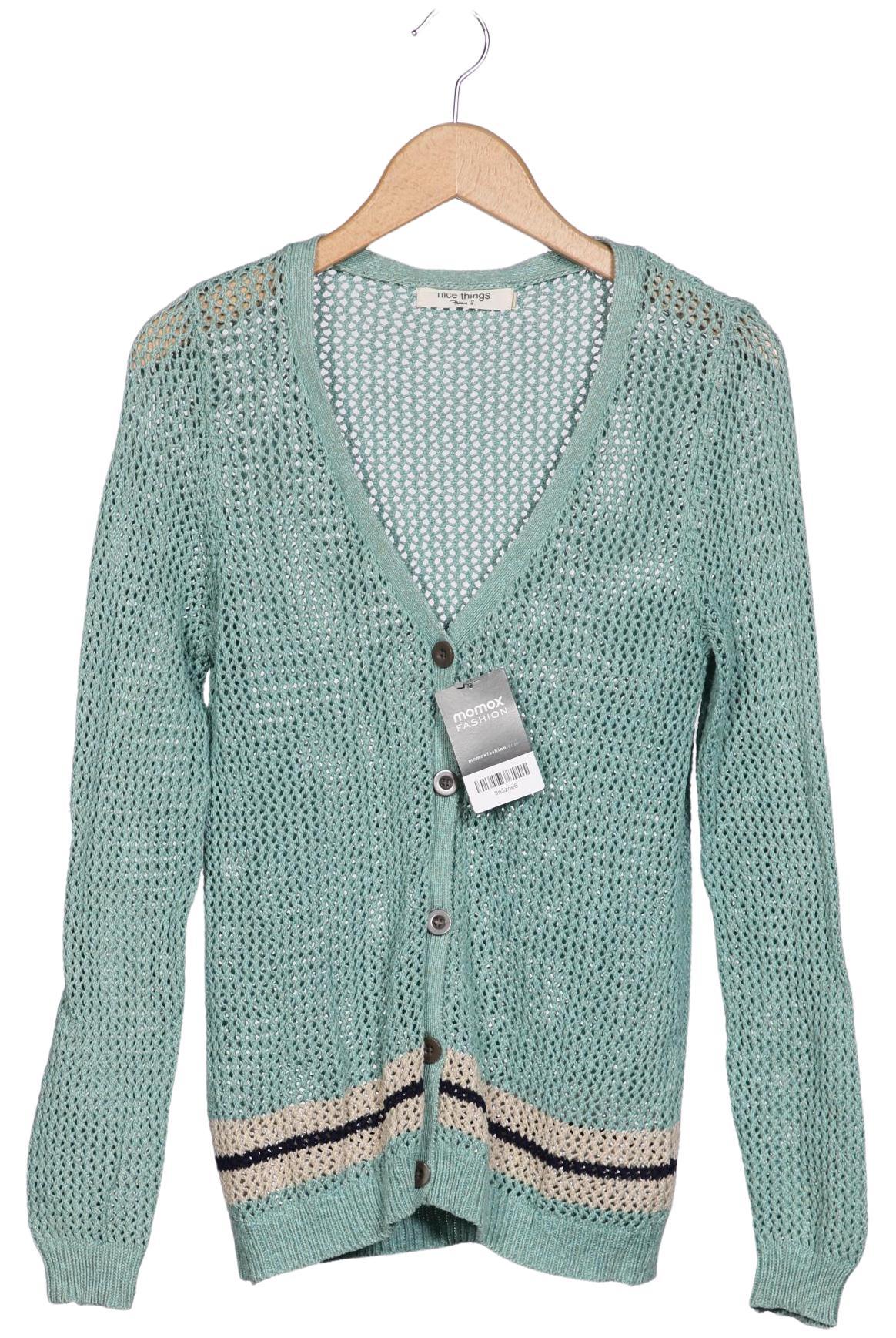 

nice things Damen Strickjacke, türkis, Gr. 42