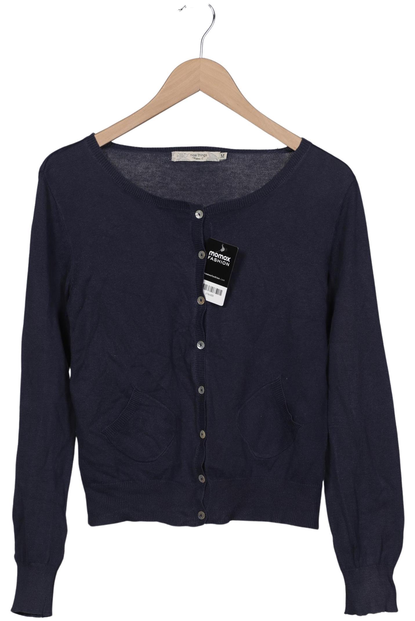 

nice things Damen Strickjacke, marineblau, Gr. 38