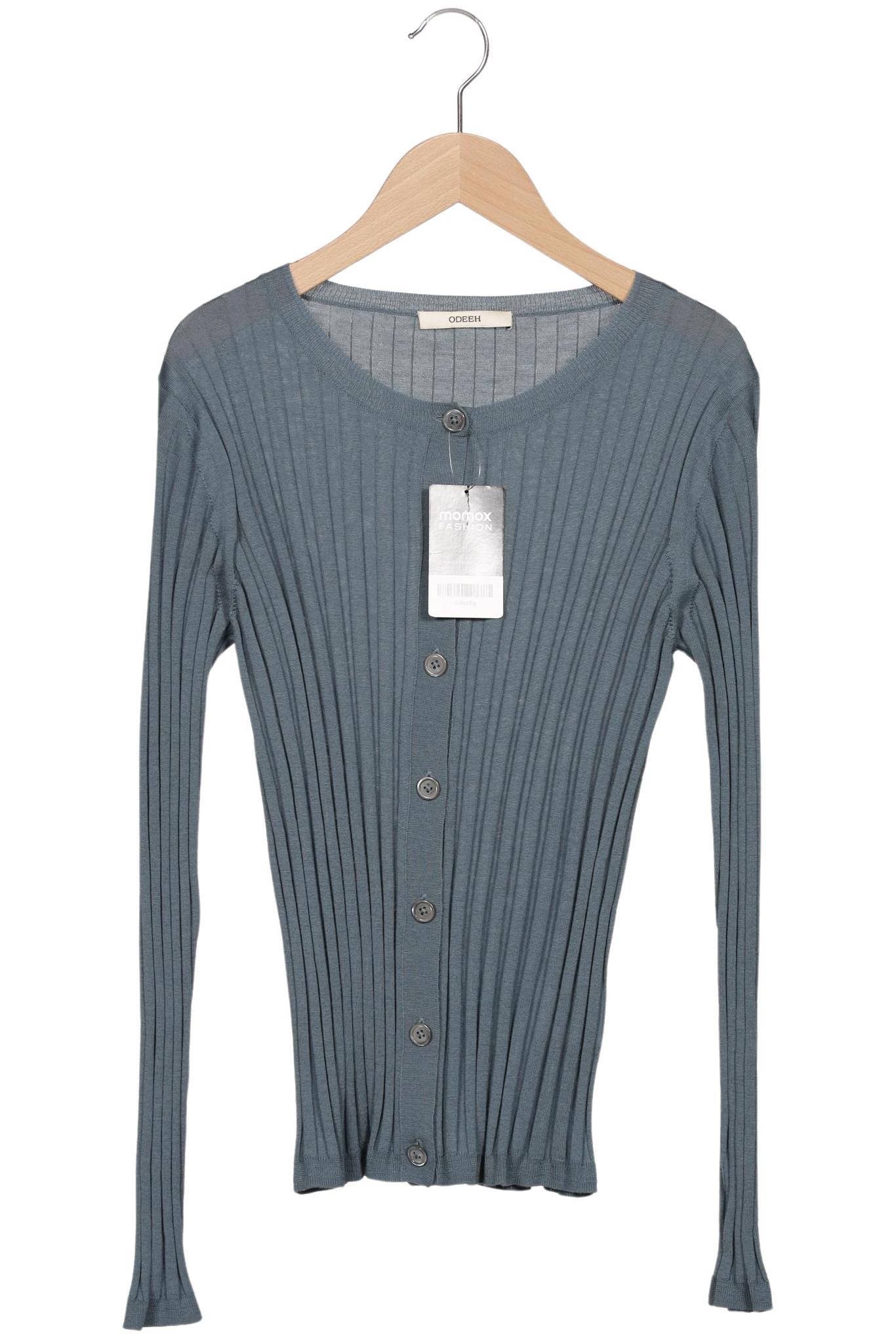 

odeeh Damen Strickjacke, blau, Gr. 36