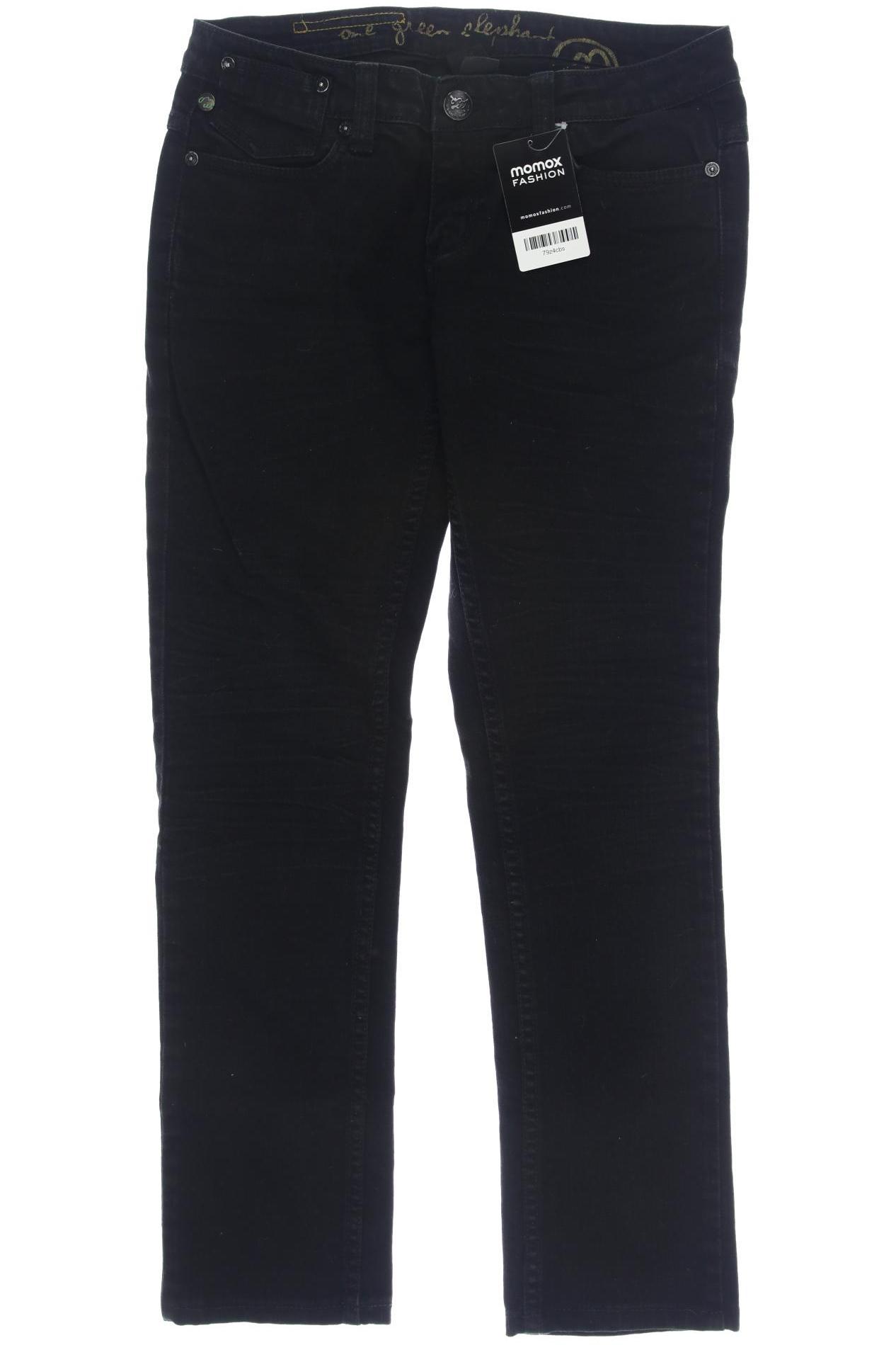 

One Green Elephant Damen Jeans, schwarz, Gr. 0