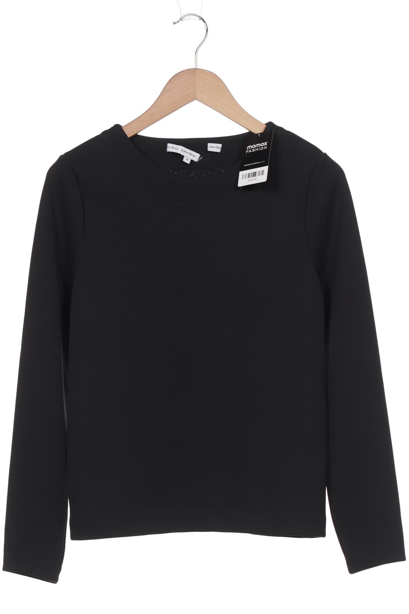 

& Other Stories Damen Langarmshirt, schwarz, Gr. 36