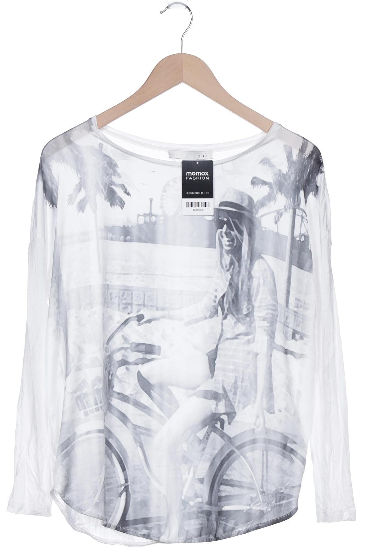 

Oui Damen Langarmshirt, weiß, Gr. 36