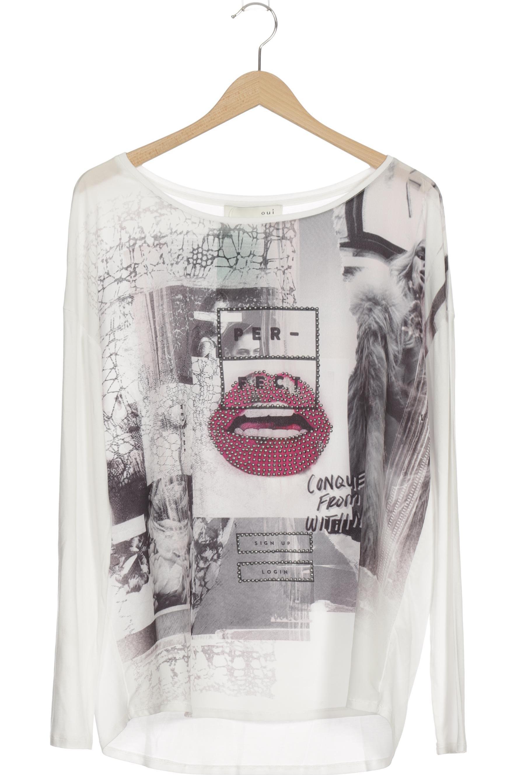 

Oui Damen Langarmshirt, weiß, Gr. 40