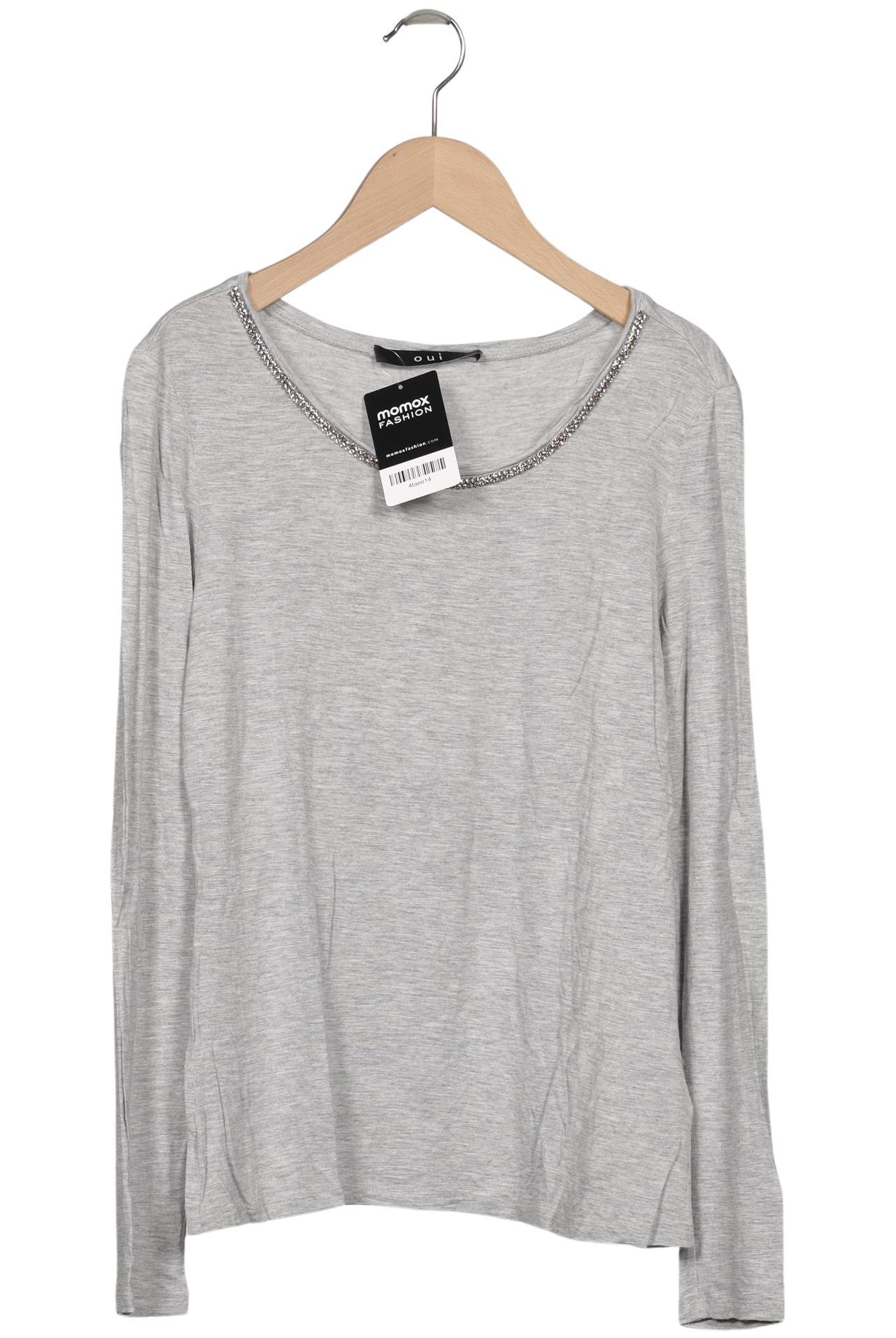 

Oui Damen Langarmshirt, grau, Gr. 38