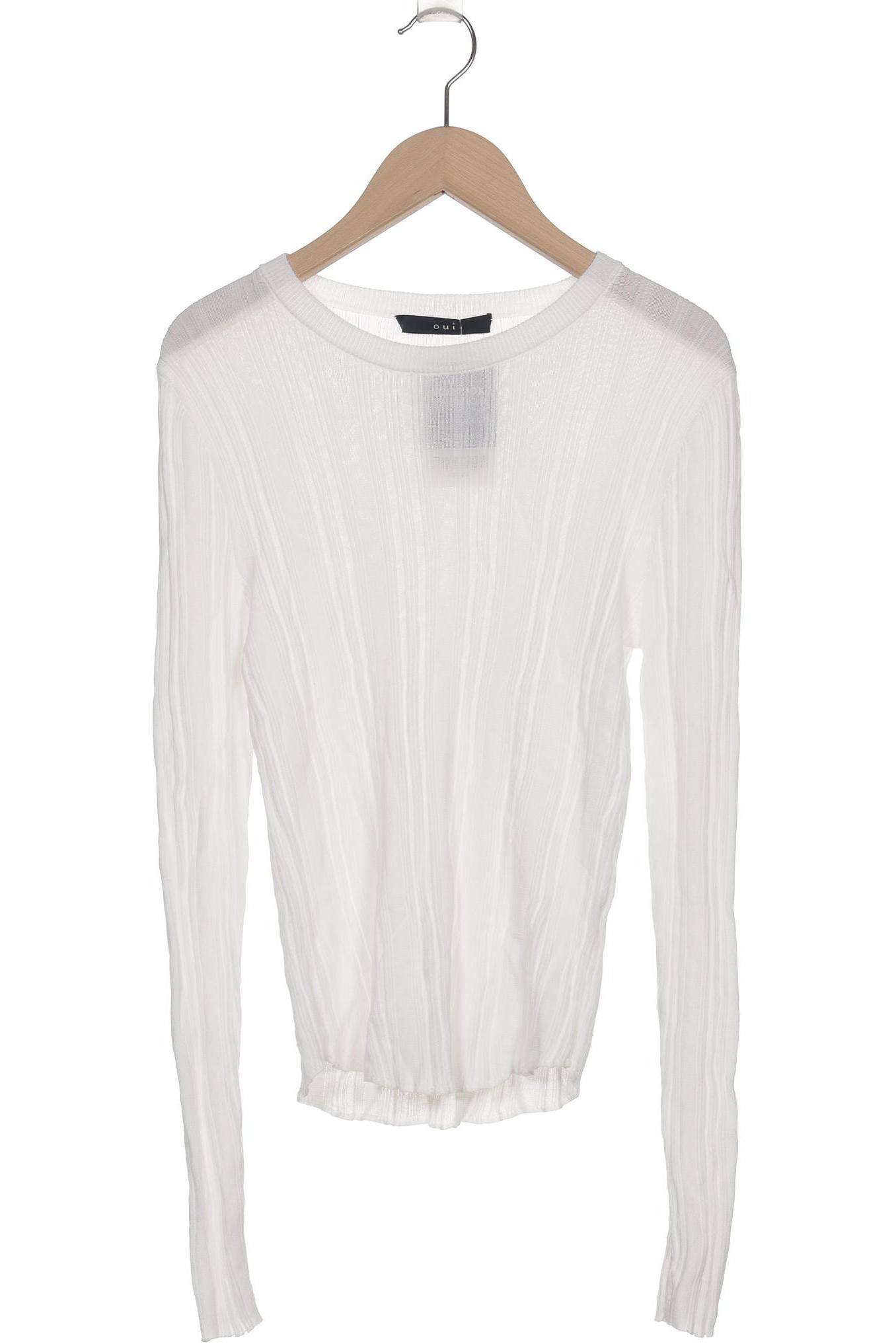 

Oui Damen Langarmshirt, weiß, Gr. 34
