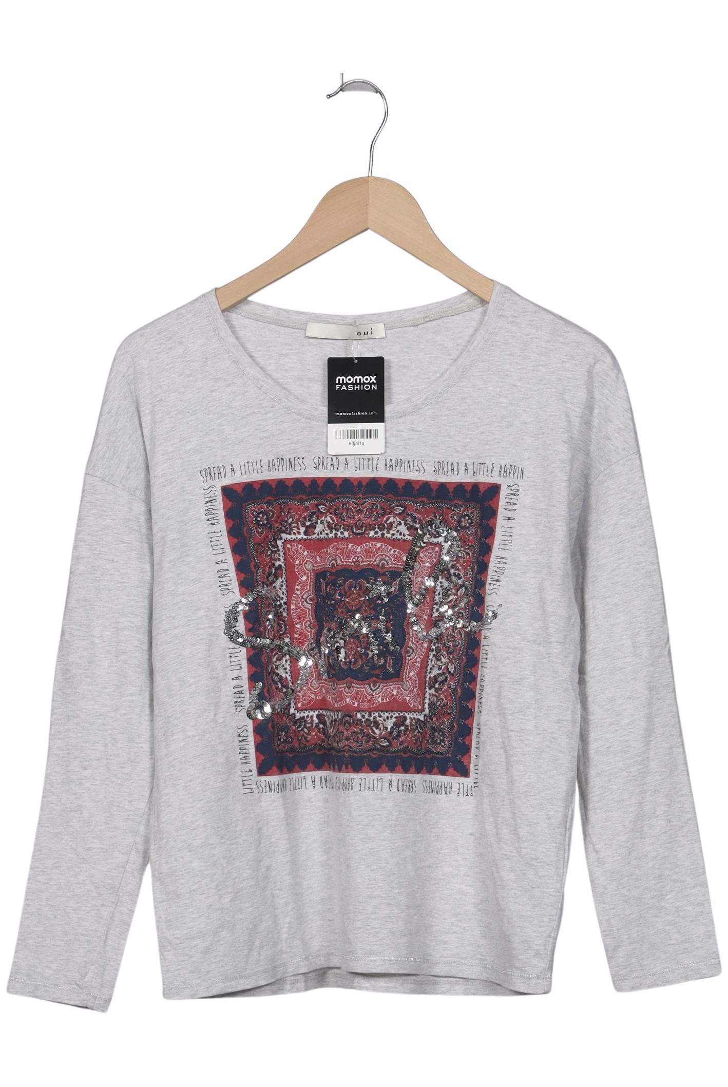 

Oui Damen Langarmshirt, grau, Gr. 36