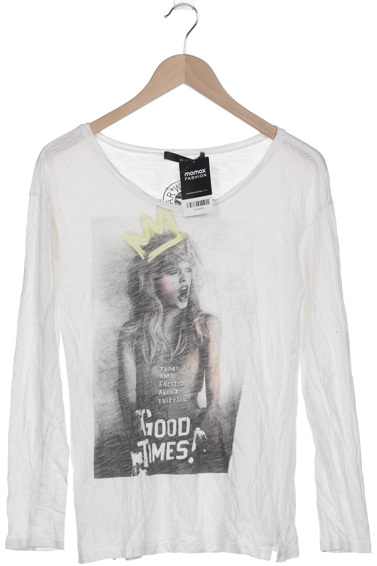 

Oui Damen Langarmshirt, weiß, Gr. 38