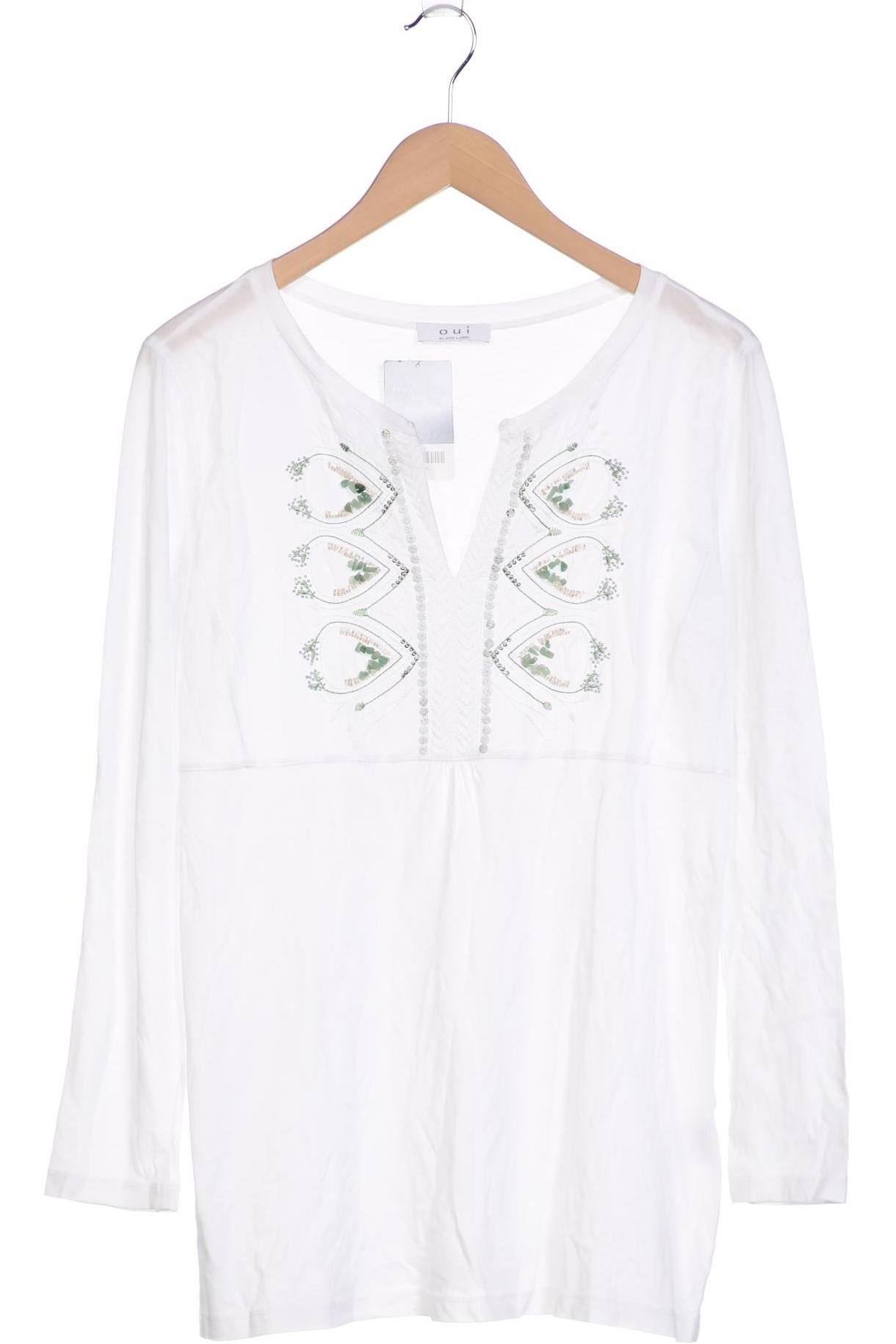 

Oui Damen Langarmshirt, weiß, Gr. 42
