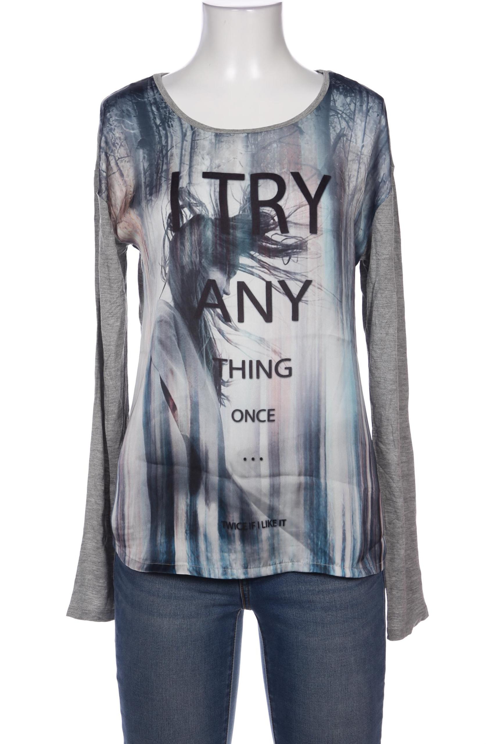 

Oui Damen Langarmshirt, grau, Gr. 38