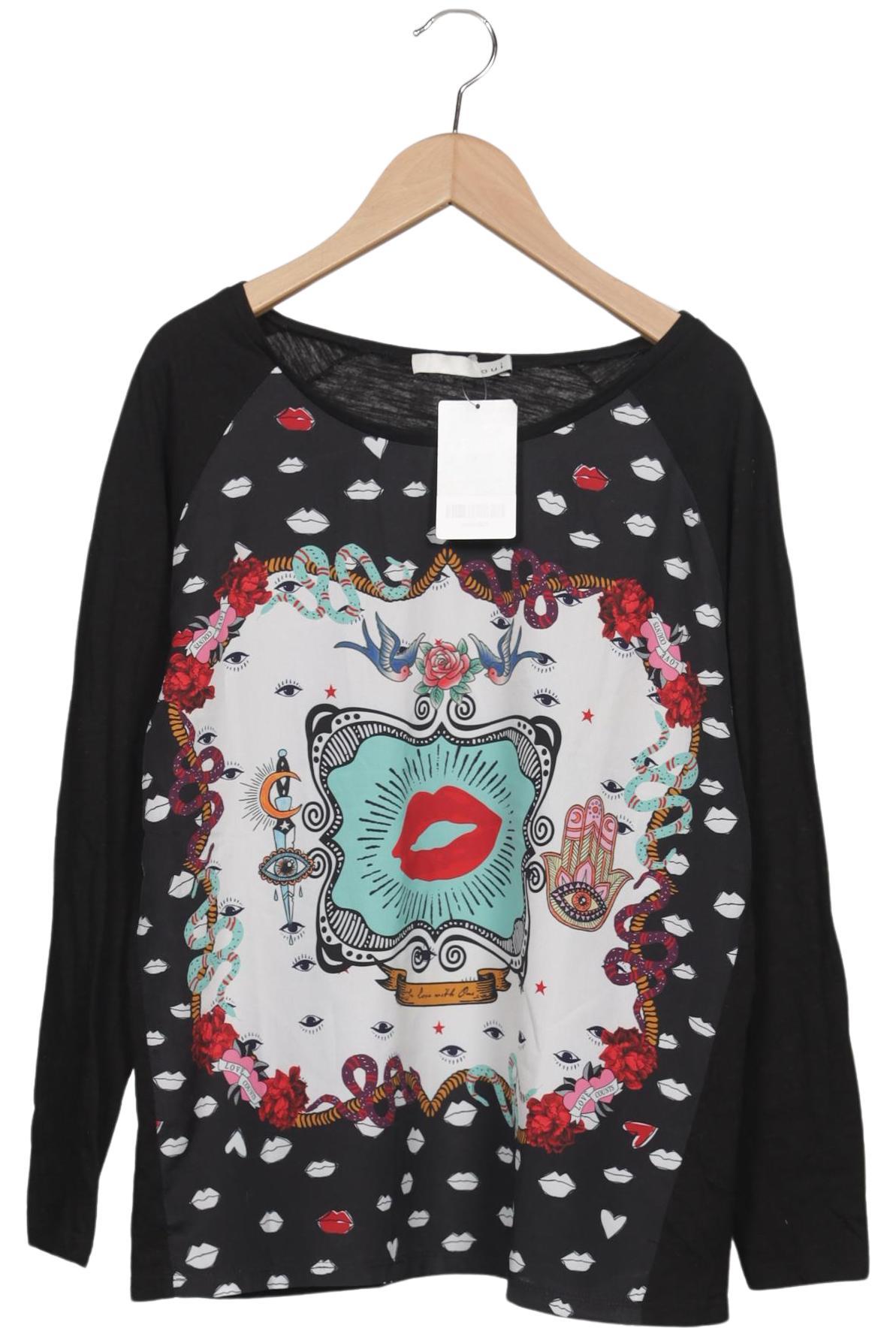 

Oui Damen Langarmshirt, schwarz, Gr. 36