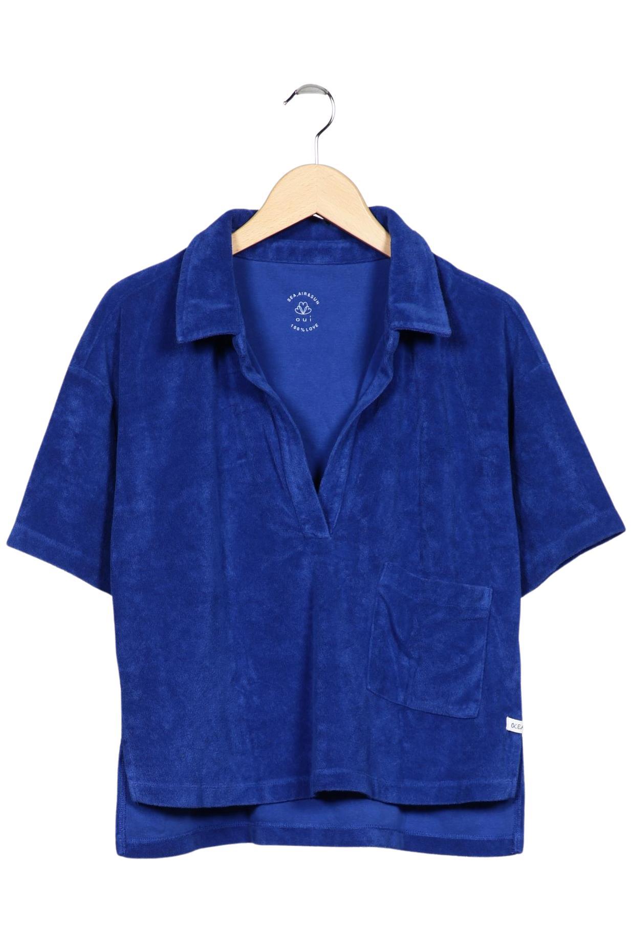 

Oui Damen Poloshirt, blau, Gr. 34
