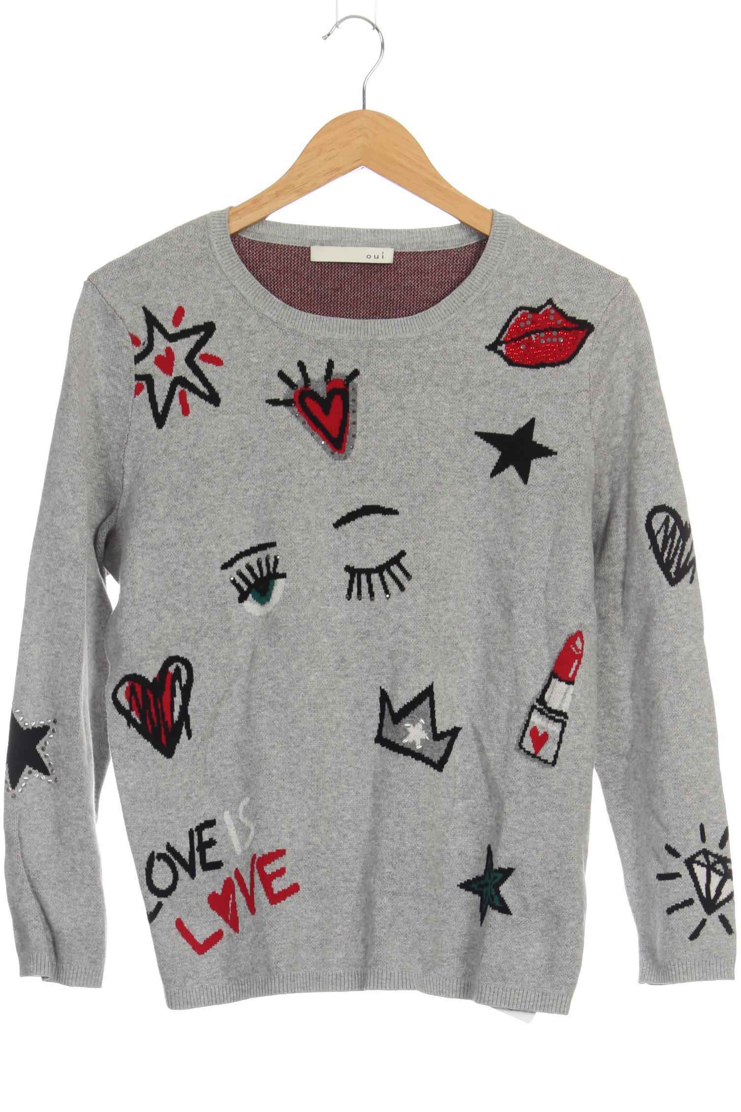 

Oui Damen Pullover, grau, Gr. 42