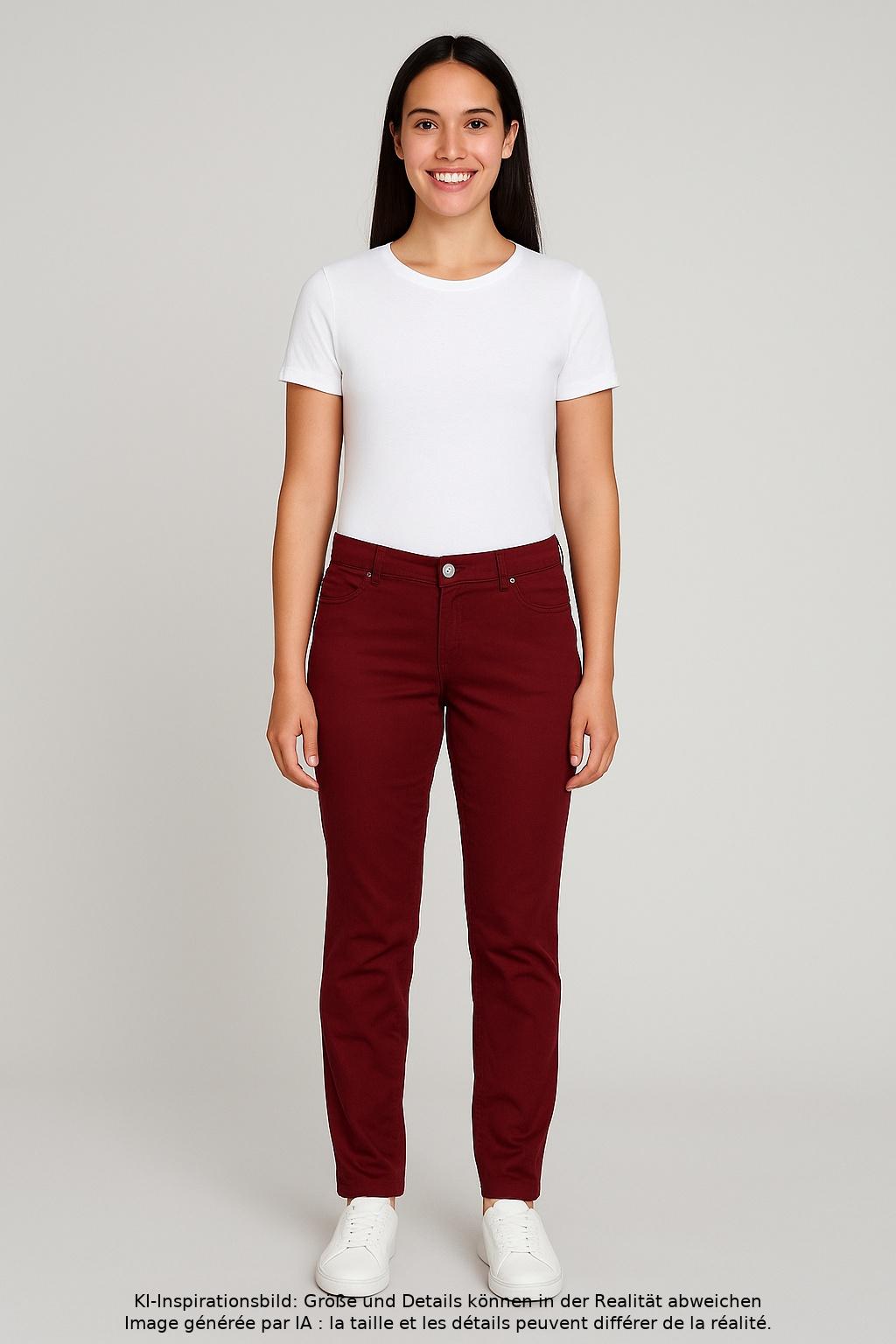 

Oui Damen Stoffhose, bordeaux, Gr. 42