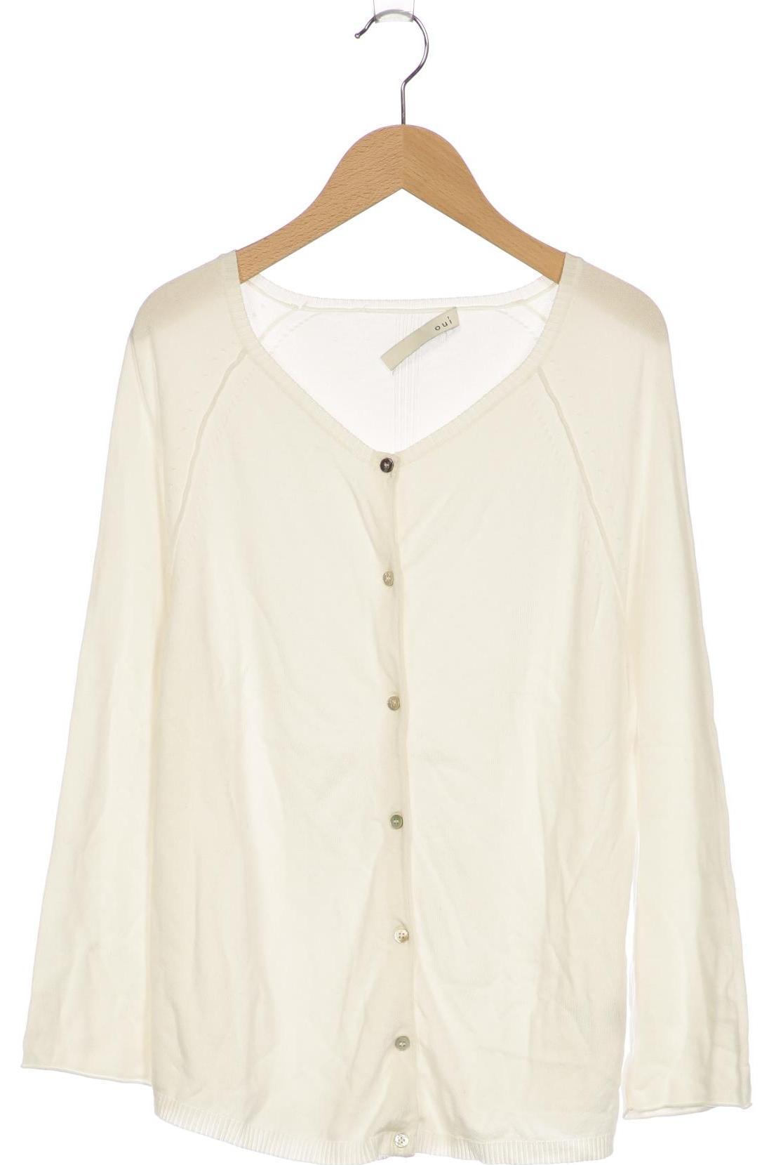 

Oui Damen Strickjacke, weiß, Gr. 38