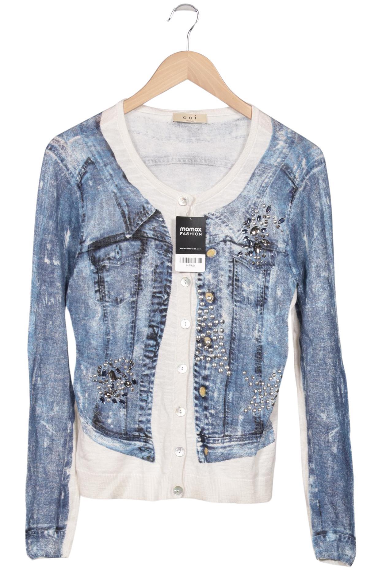 

Oui Damen Strickjacke, blau, Gr. 36