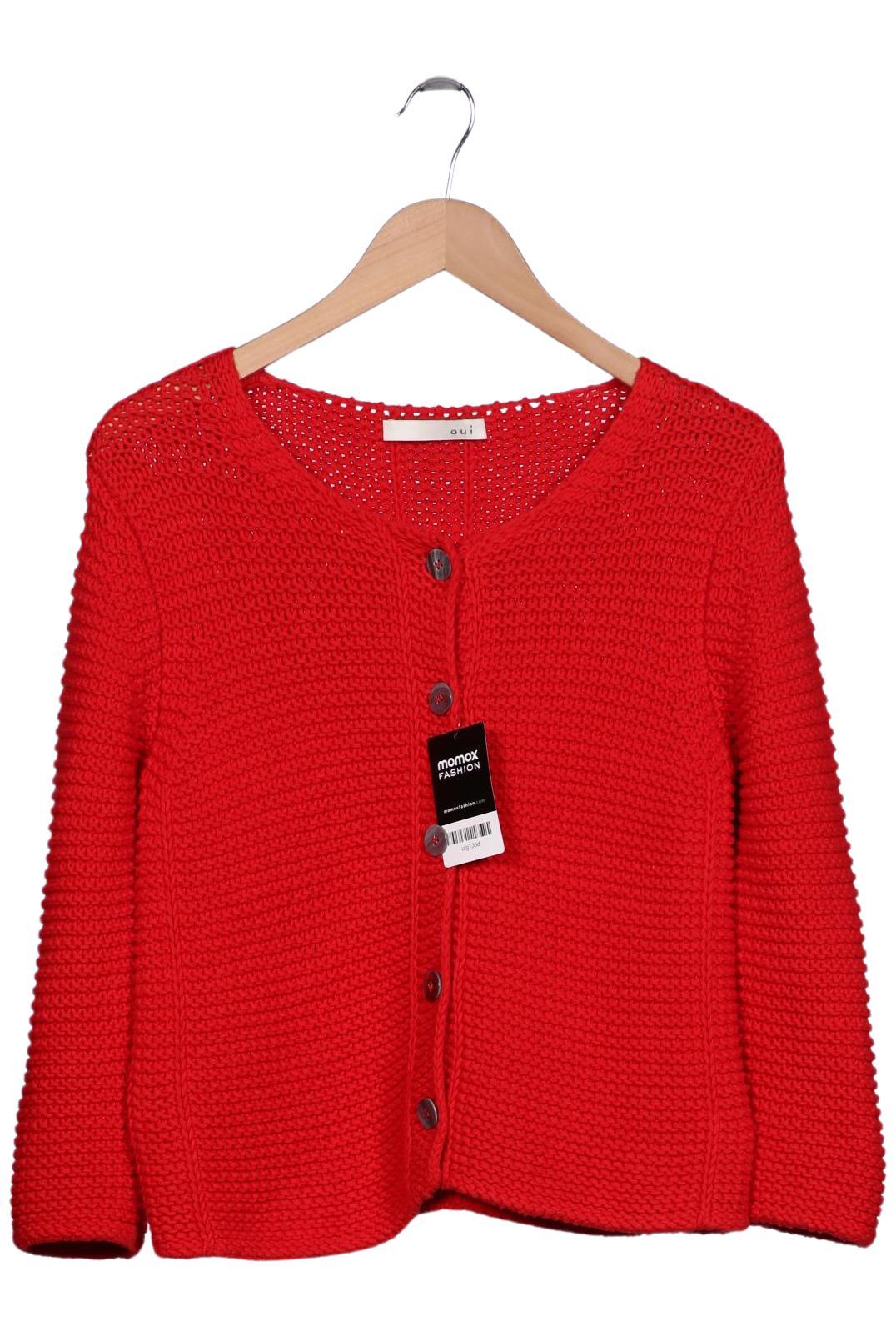 

Oui Damen Strickjacke, rot, Gr. 36