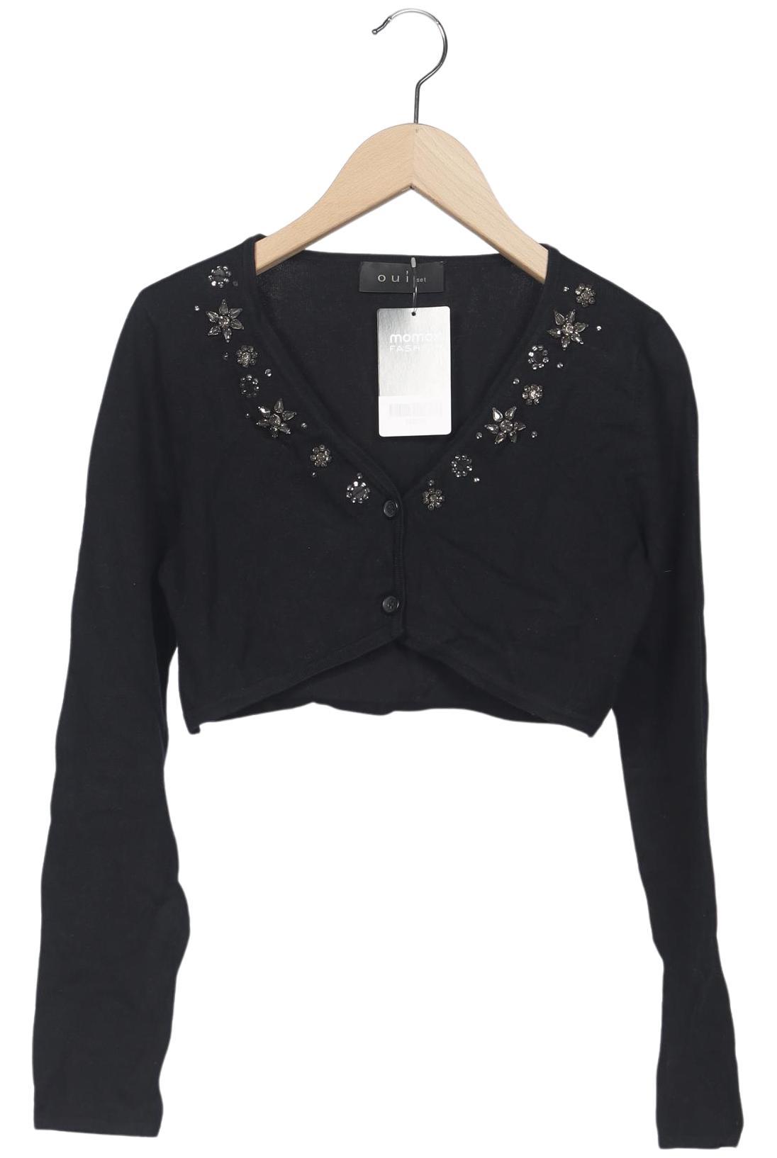 

Oui Damen Strickjacke, schwarz, Gr. 36