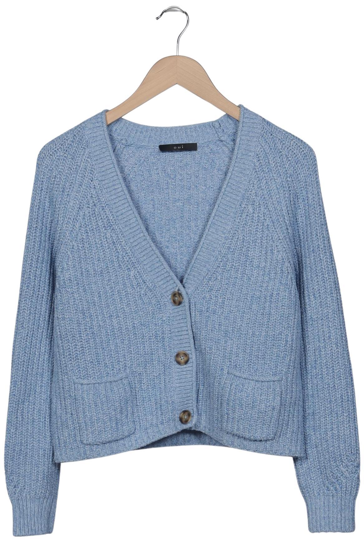 

Oui Damen Strickjacke, hellblau, Gr. 36