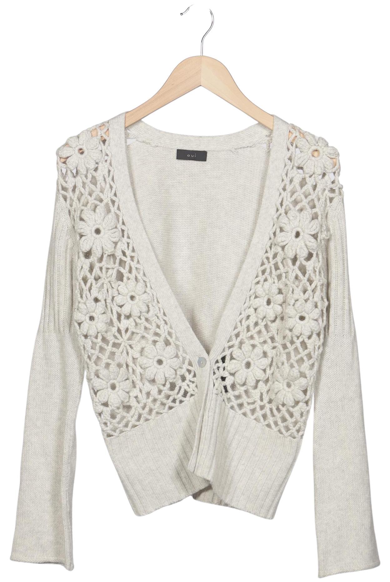 

Oui Damen Strickjacke, cremeweiß, Gr. 42