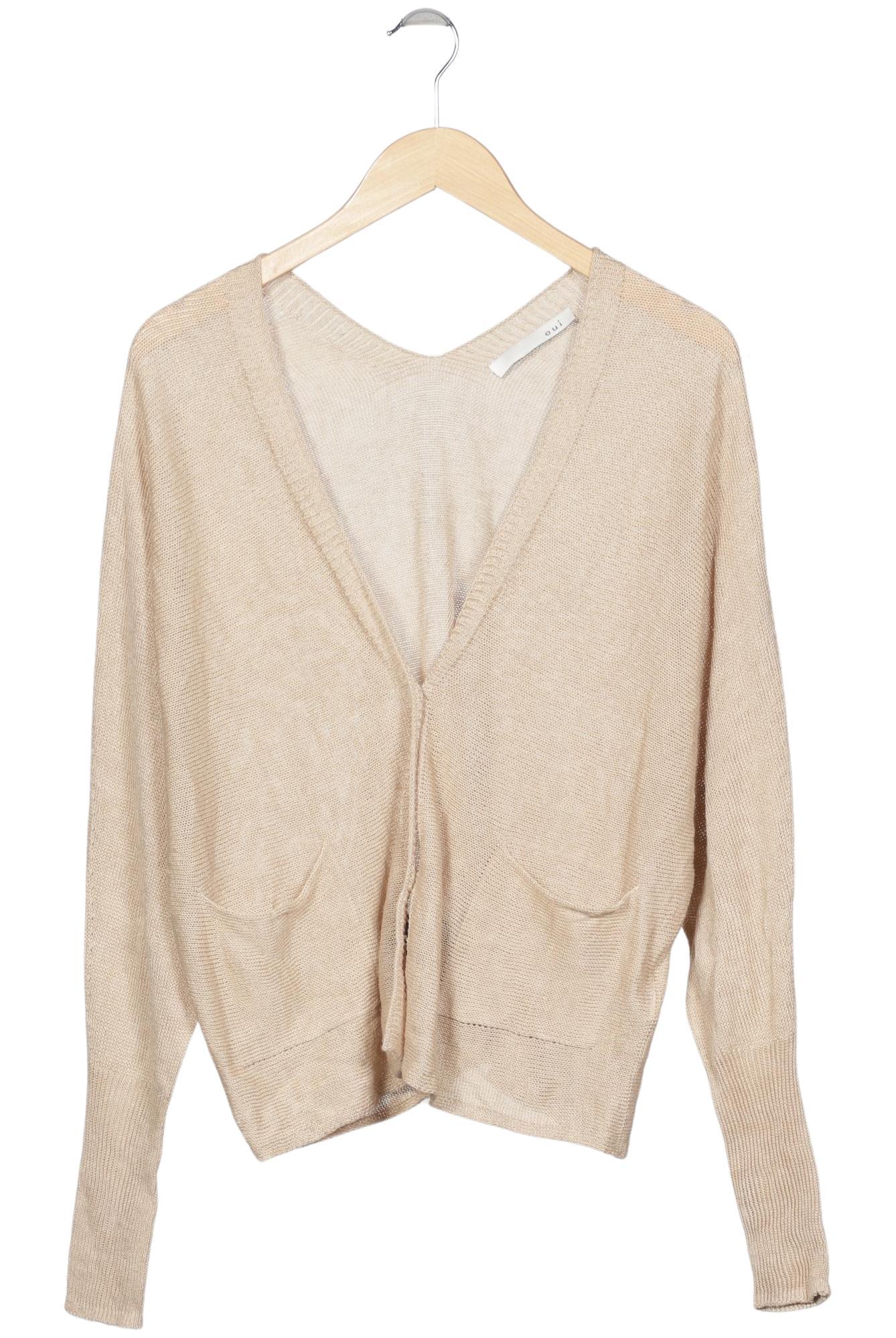 

Oui Damen Strickjacke, beige, Gr. 38