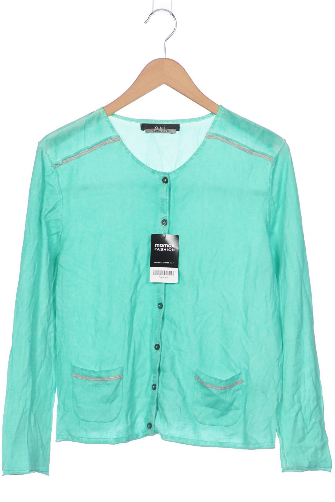 

Oui Damen Strickjacke, grün, Gr. 40