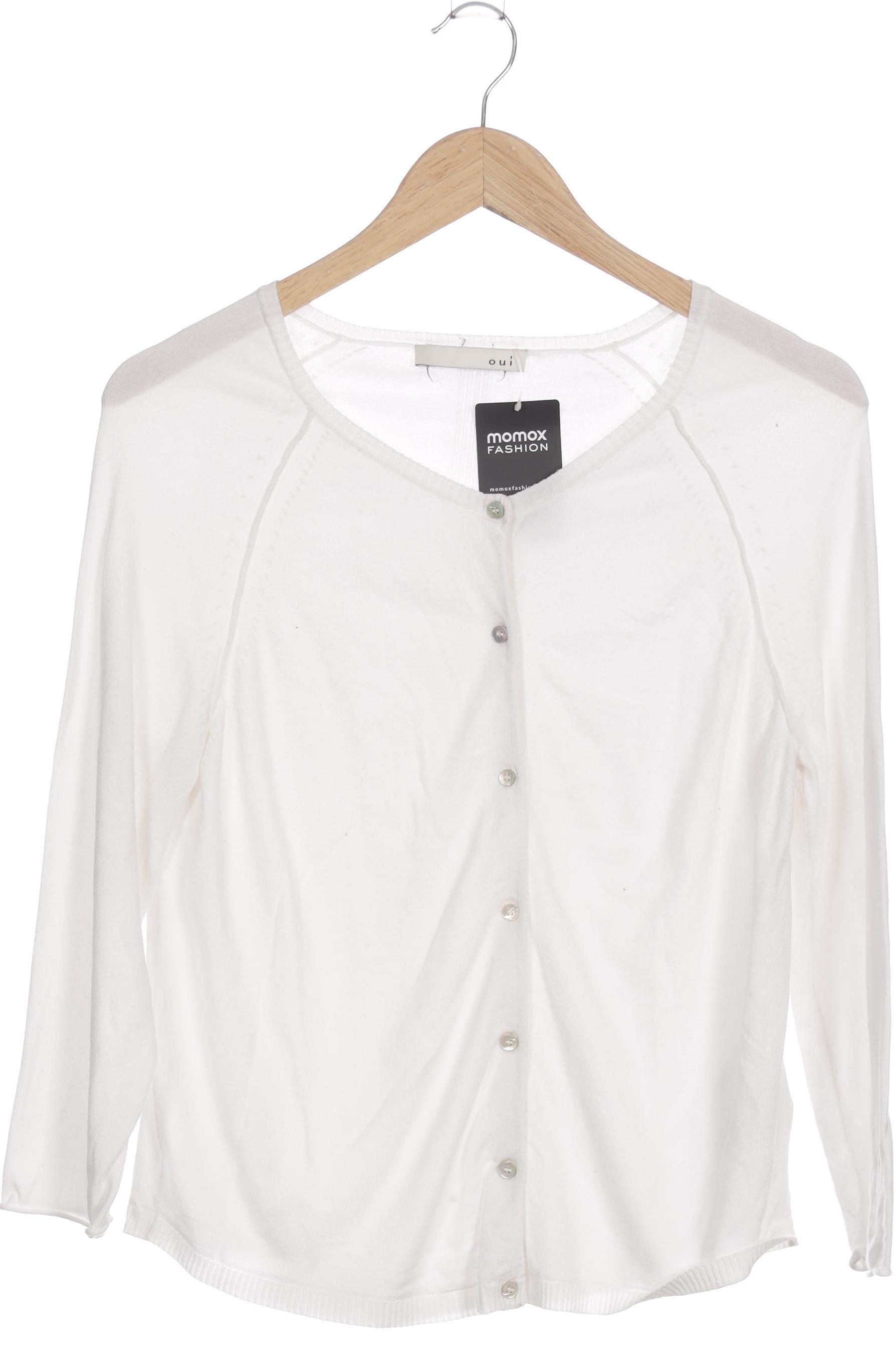 

Oui Damen Strickjacke, weiß, Gr. 38