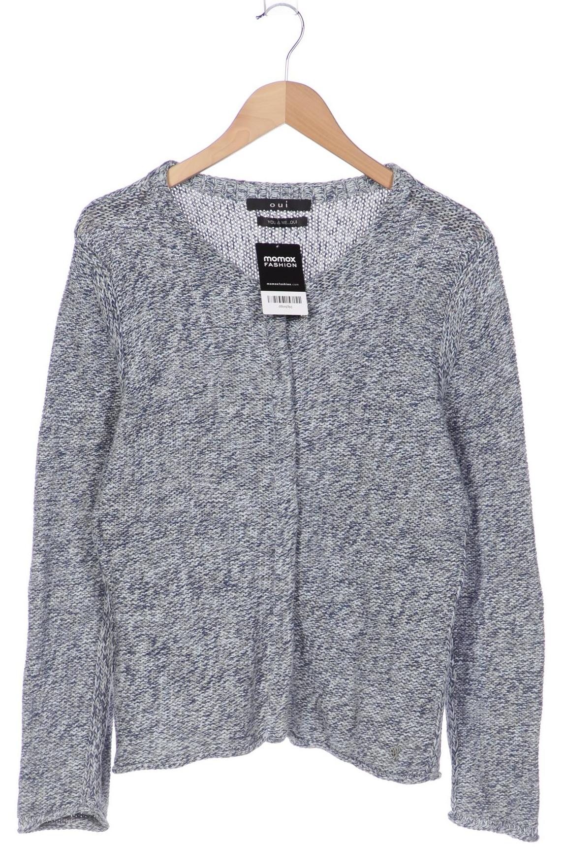 

Oui Damen Strickjacke, blau, Gr. 42