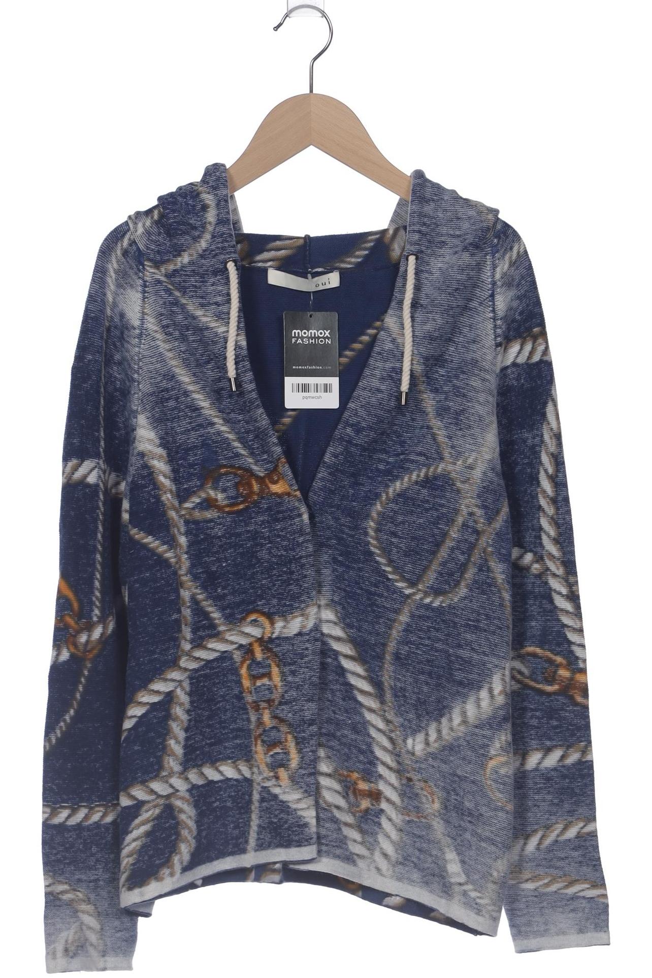 

Oui Damen Strickjacke, blau, Gr. 38