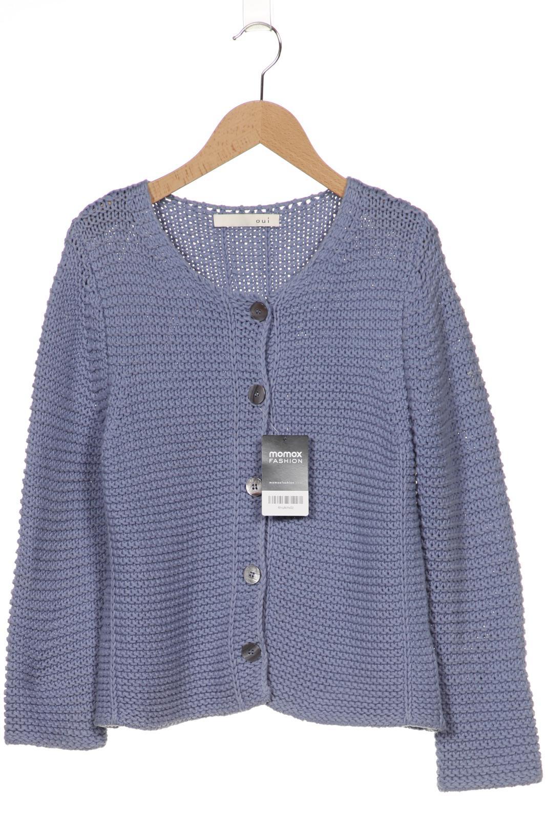 

Oui Damen Strickjacke, blau, Gr. 34